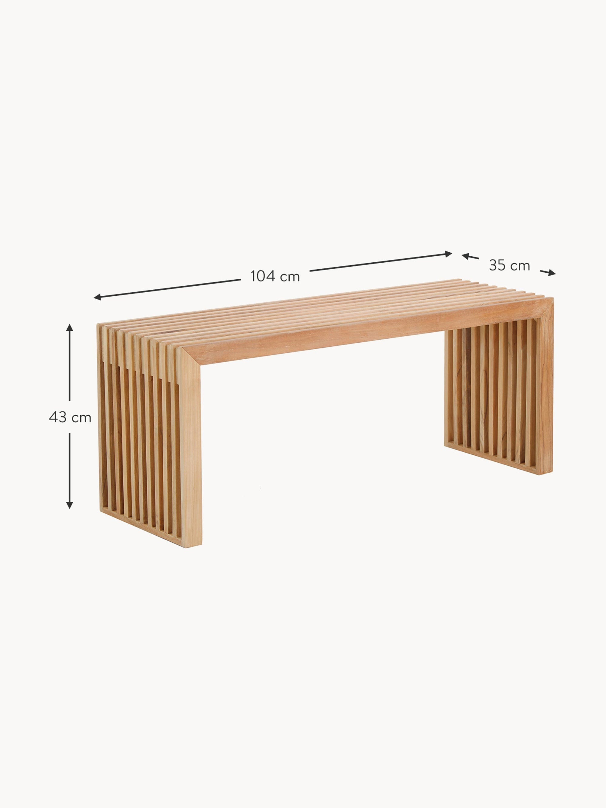 Rib Teak Wood Bench