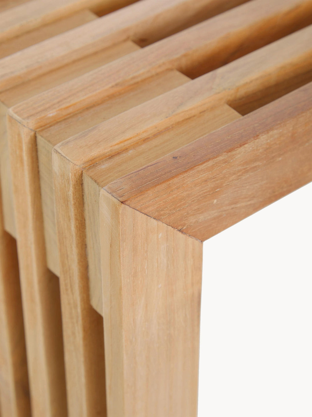 Rib Teak Wood Bench
