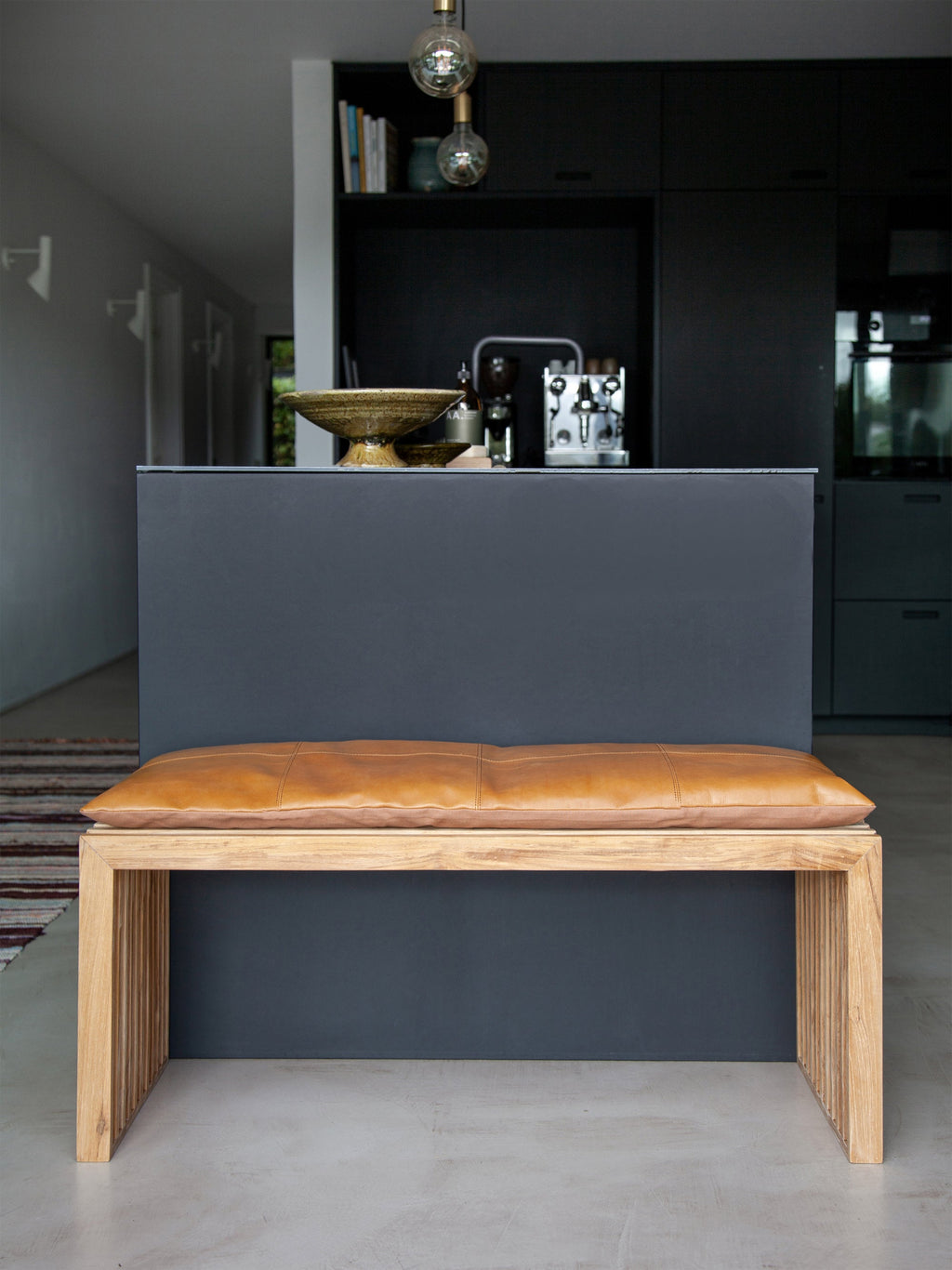 Rib Teak Wood Bench