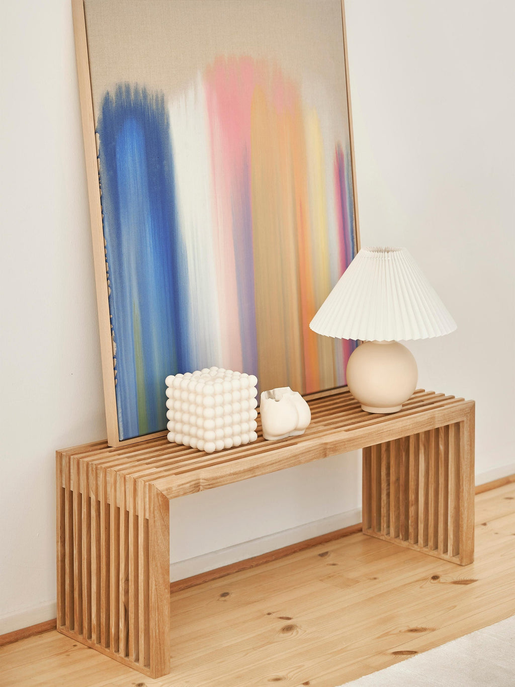 Rib Teak Wood Bench
