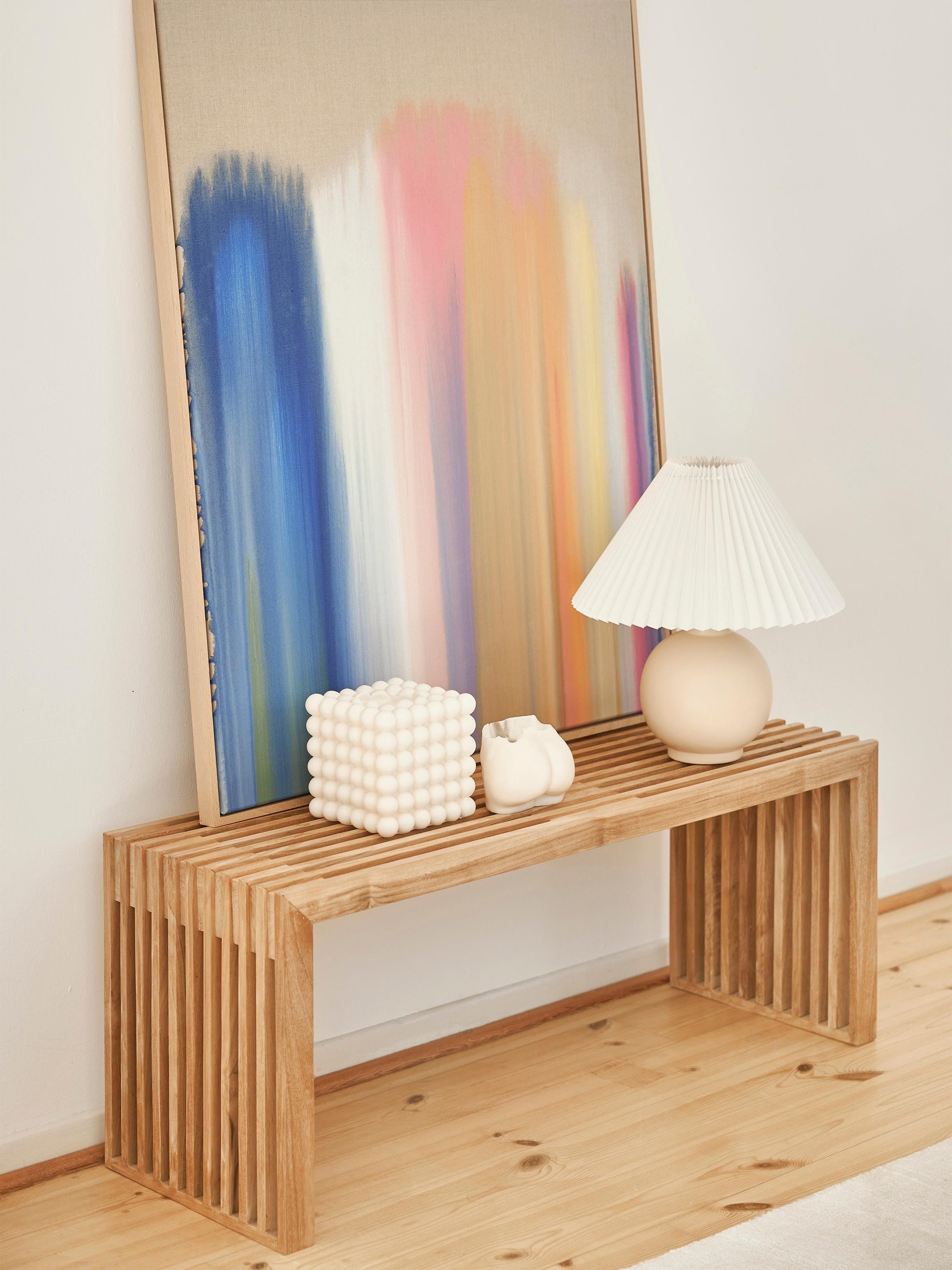 Rib Teak Wood Bench