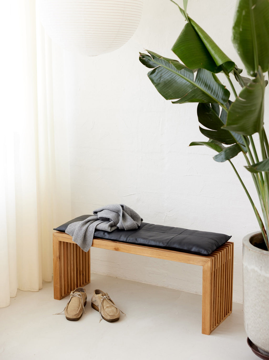 Rib Teak Wood Bench