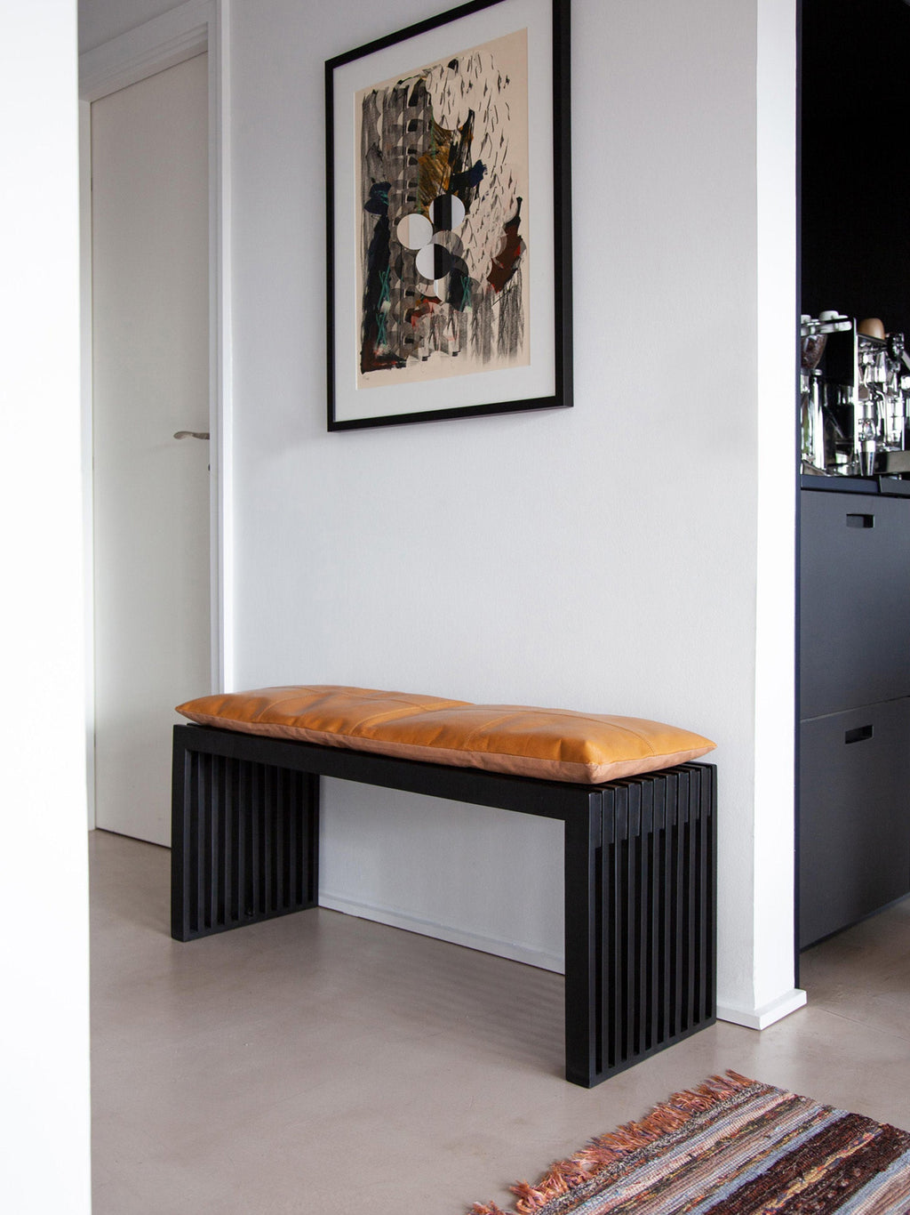 Rib Mahogany Wood Bench