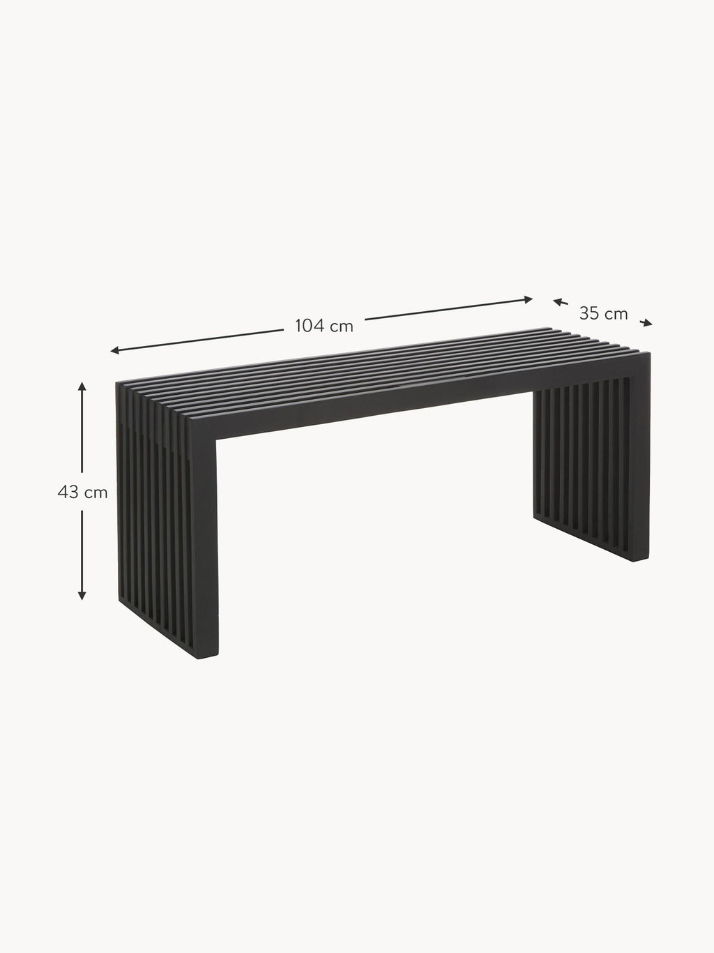 Rib Mahogany Wood Bench