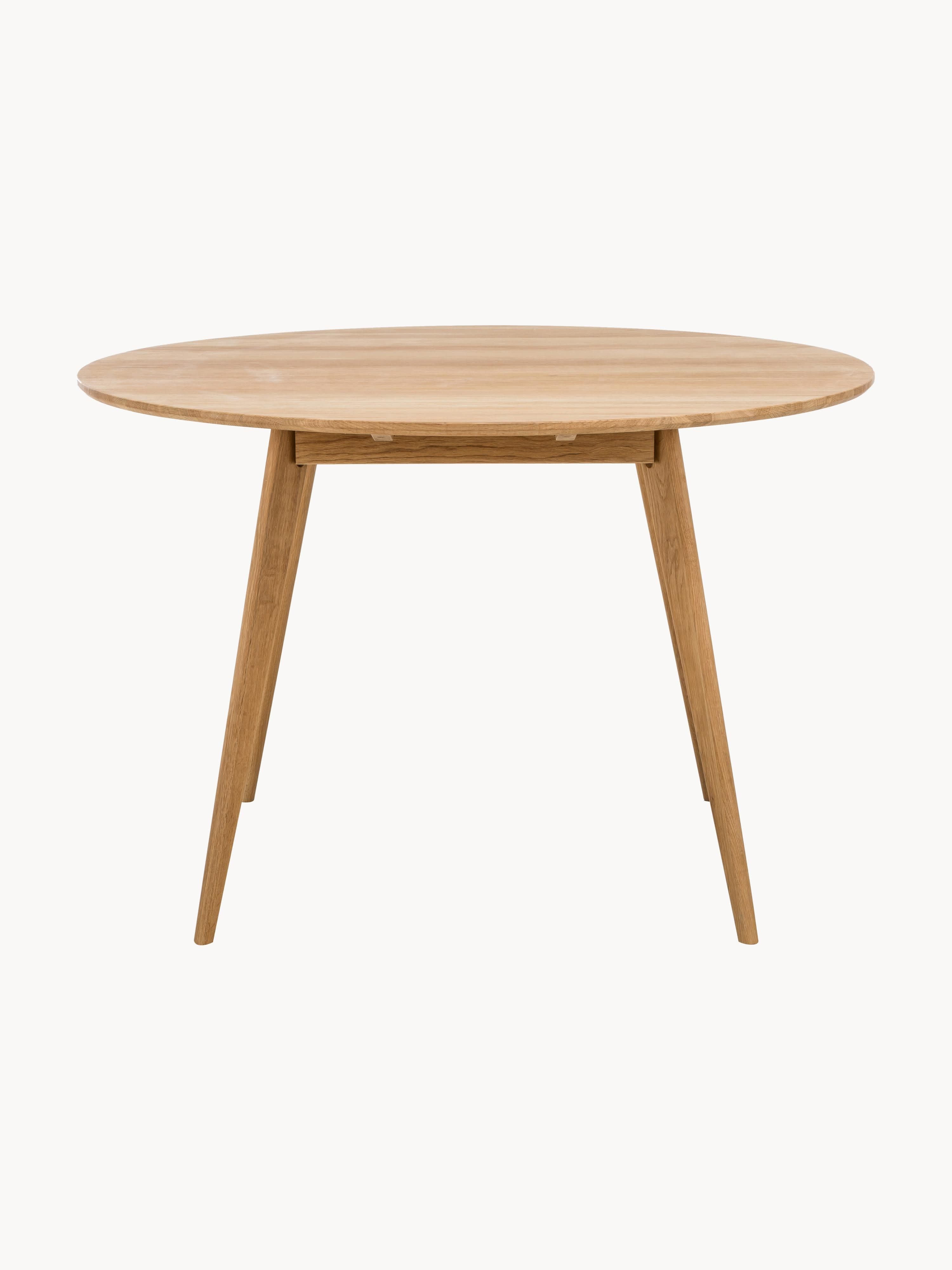 Yumi Round Oak Wood Dining Table, Ø 115 cm