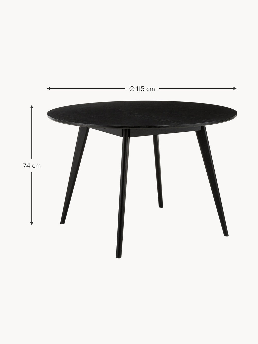 Yumi Round Rubberwood Dining Table, Ø 115 cm