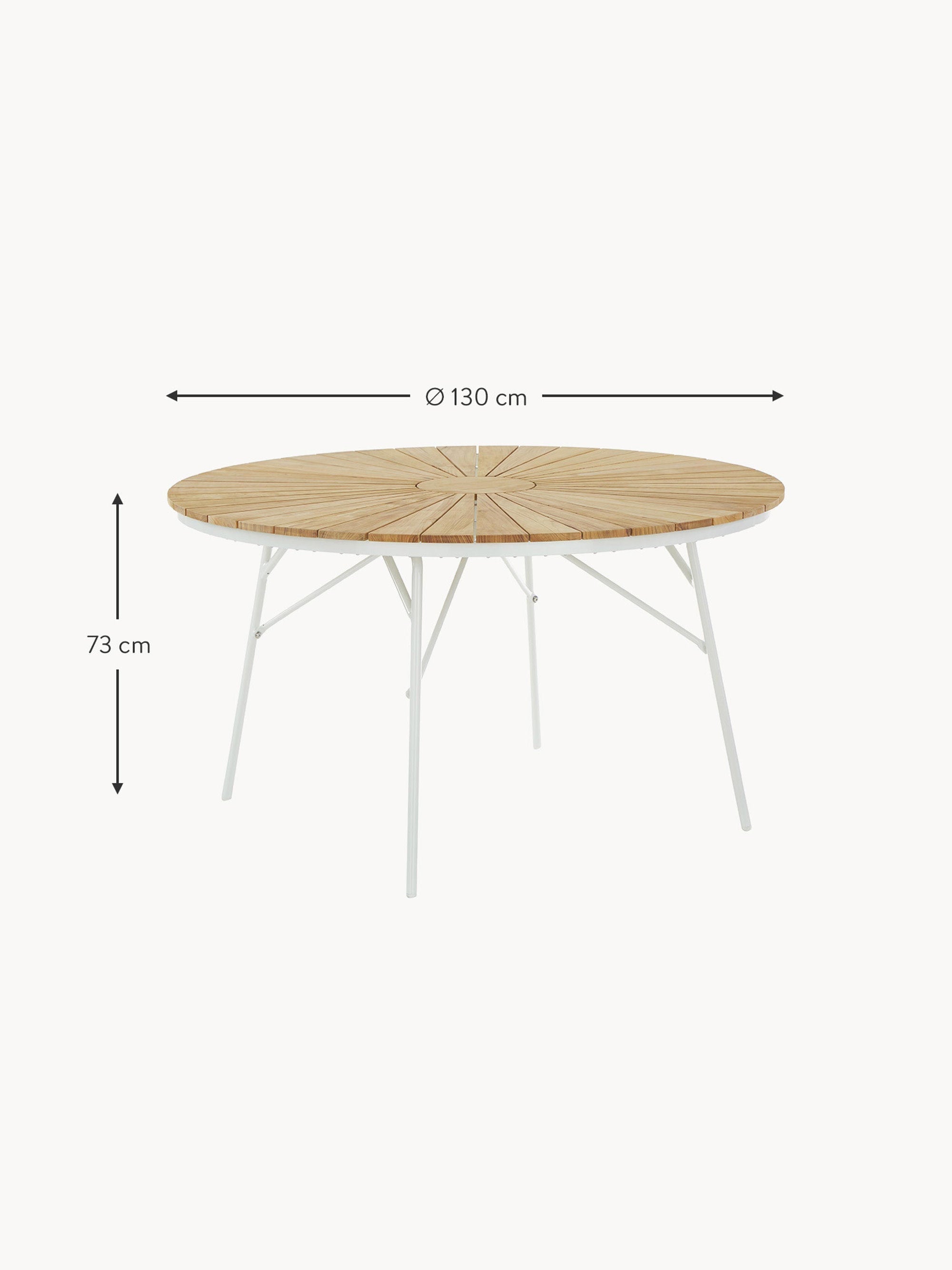 Ellen Round Garden Table with Teak Wood Top, Various Sizes