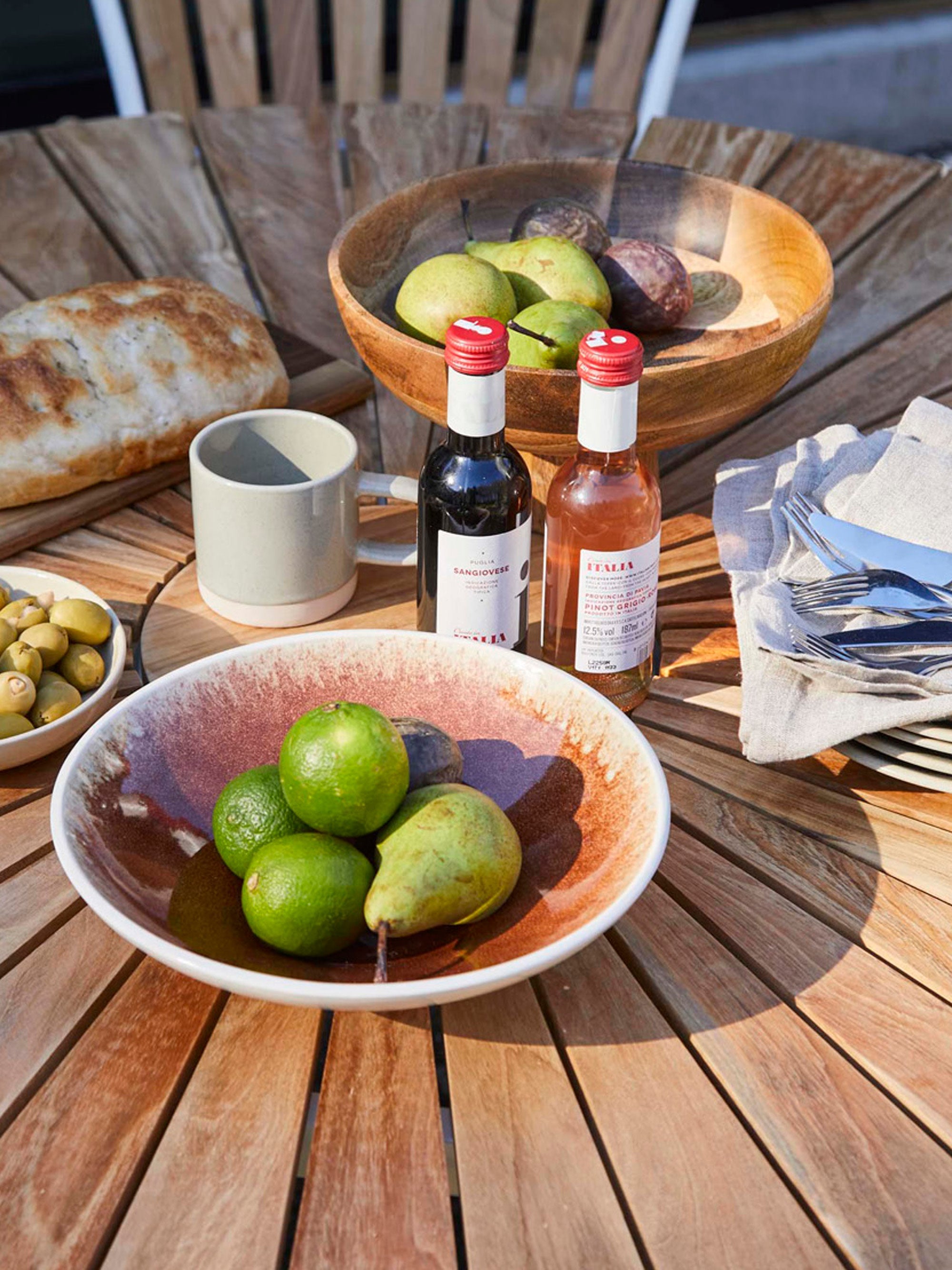 Ellen Round Garden Table with Teak Wood Top, Various Sizes