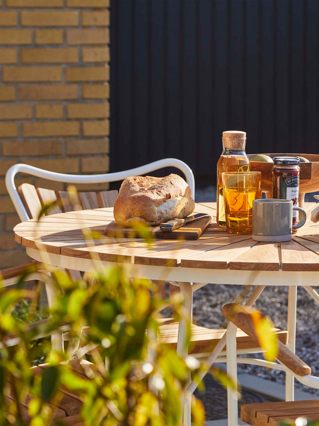 Ellen Round Garden Table with Teak Wood Top, Various Sizes