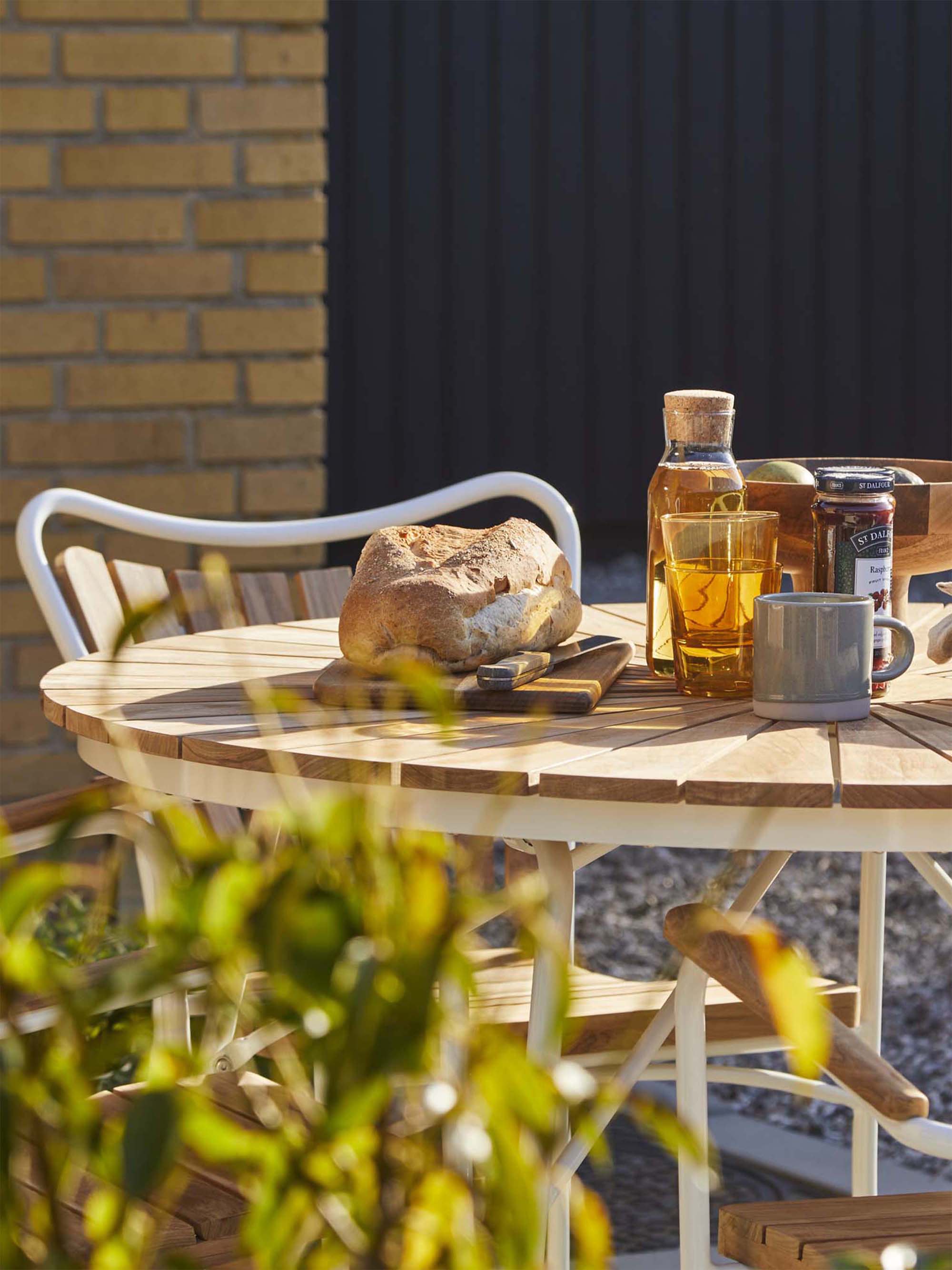 Ellen Round Garden Table with Teak Wood Top, Various Sizes