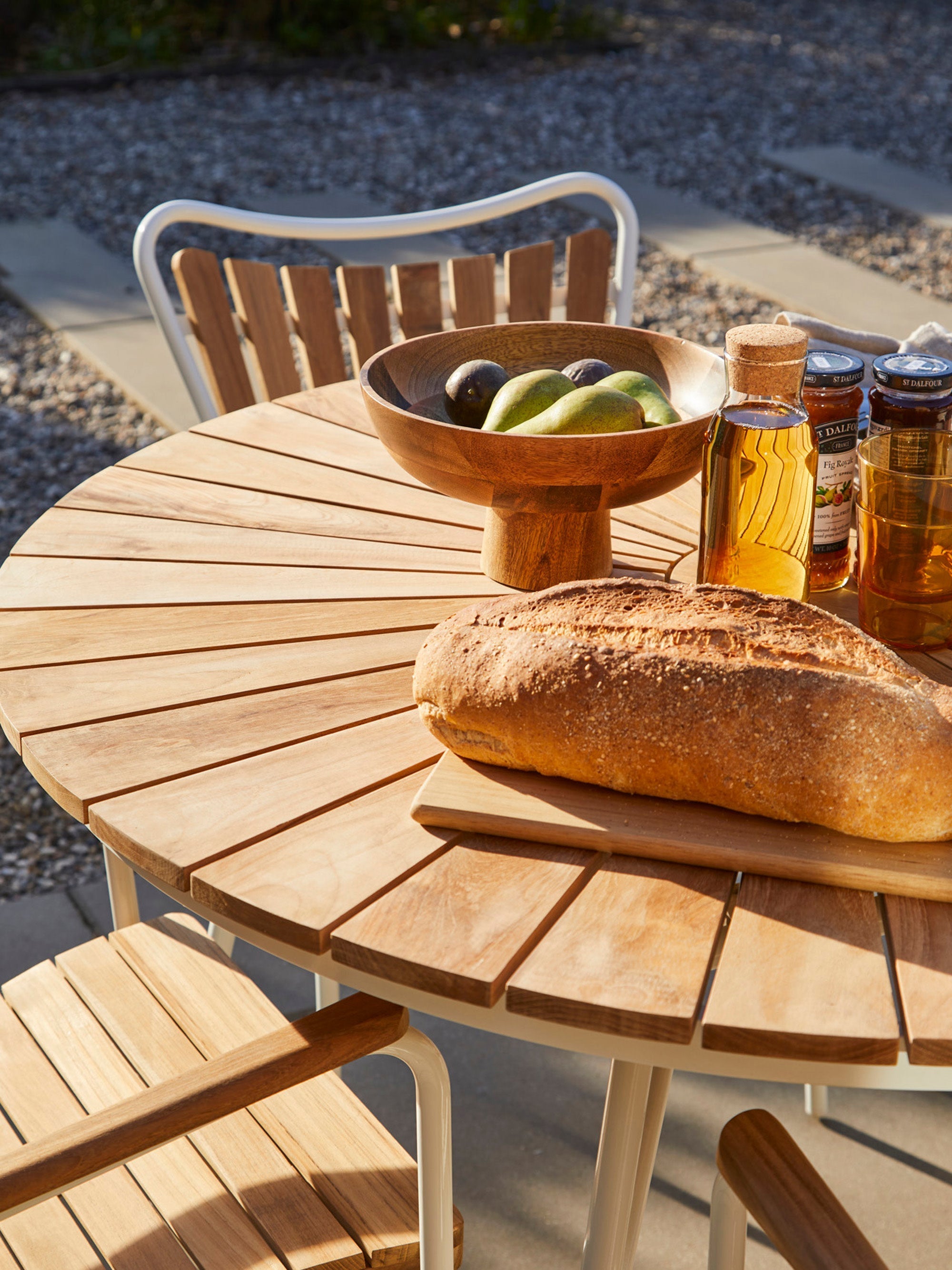 Ellen Round Garden Table with Teak Wood Top, Various Sizes