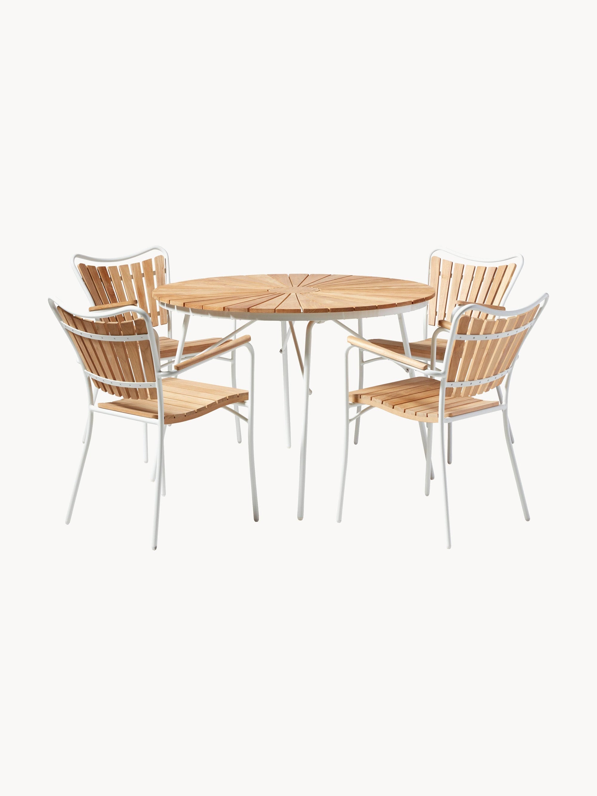 Ellen Round Garden Table with Teak Wood Top, Various Sizes