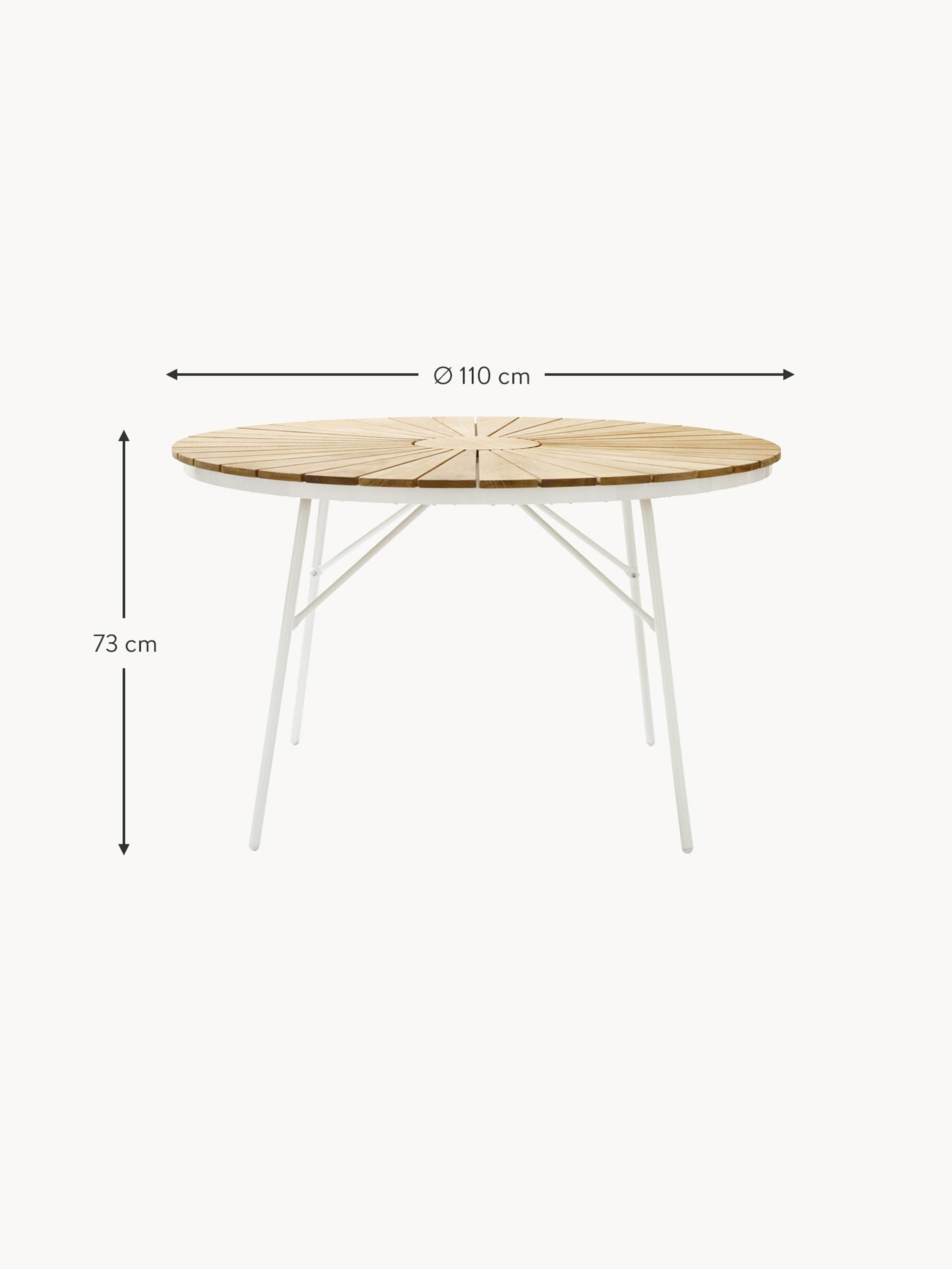 Ellen Round Garden Table with Teak Wood Top, Various Sizes