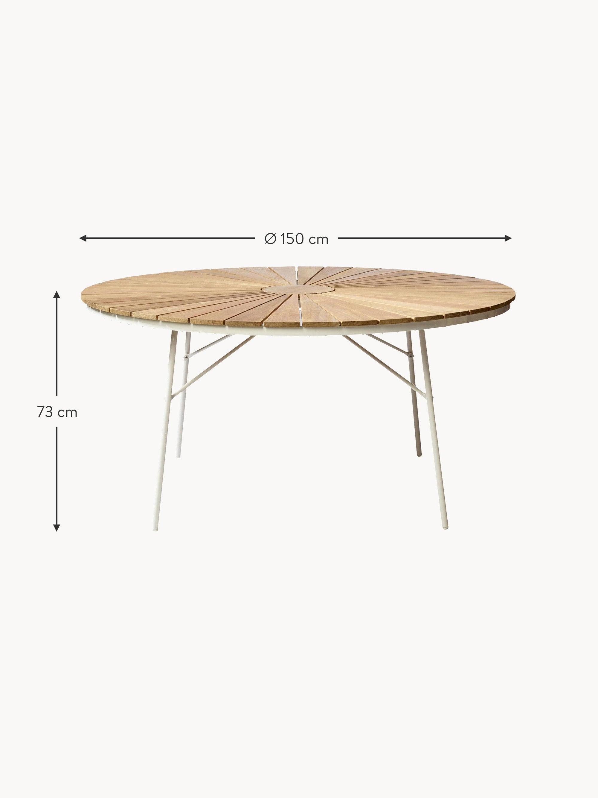 Ellen Round Garden Table with Teak Wood Top, Various Sizes