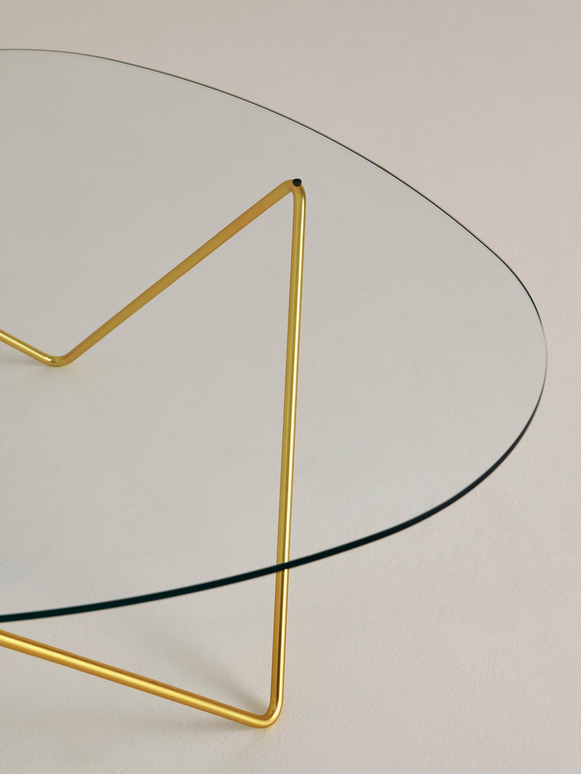 Pedrera Handmade Oval Coffee Table with Glass Top