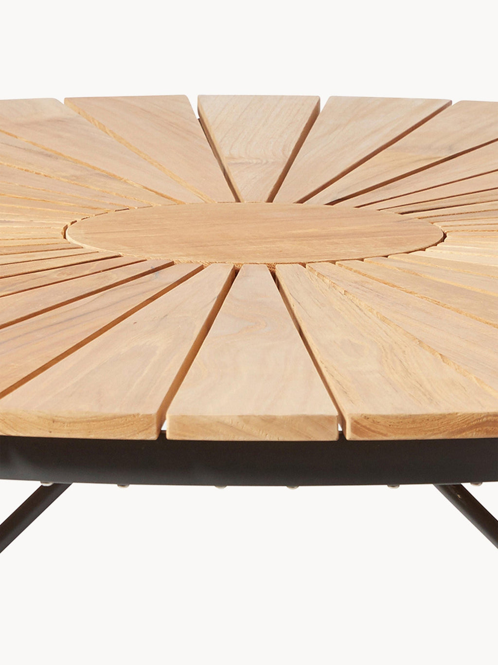 Ellen Round Garden Table with Teak Wood Top, Various Sizes