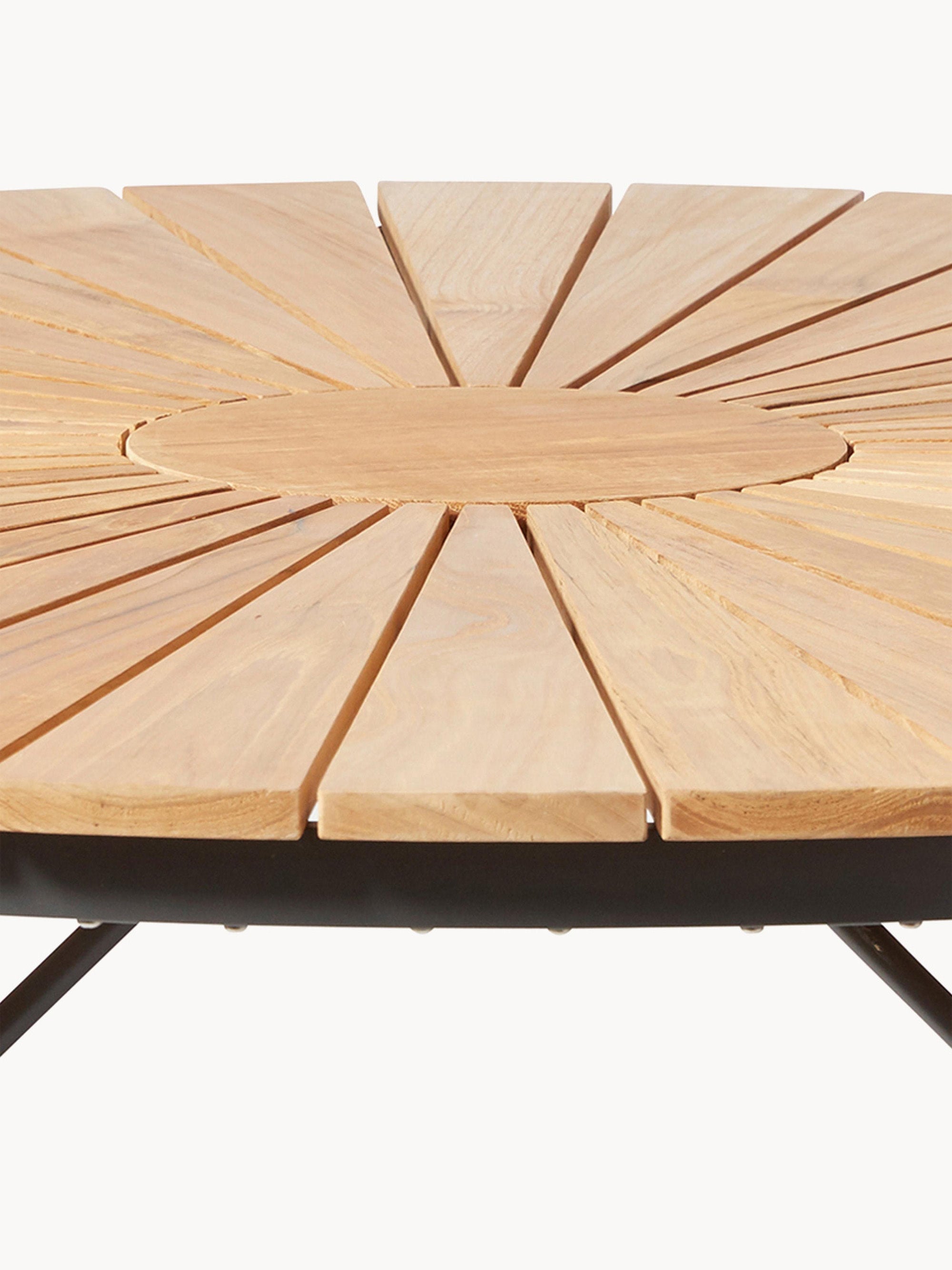 Ellen Round Garden Table with Teak Wood Top, Various Sizes