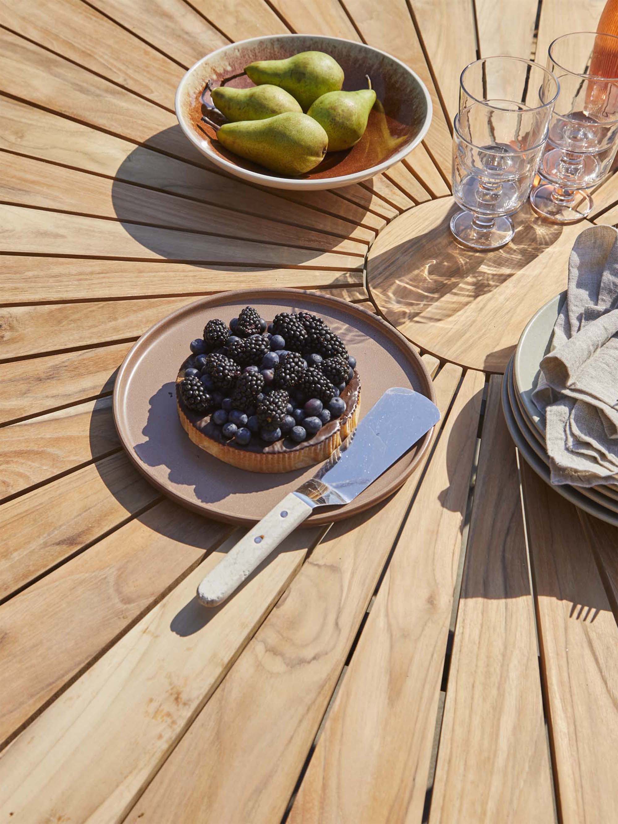 Ellen Round Garden Table with Teak Wood Top, Various Sizes