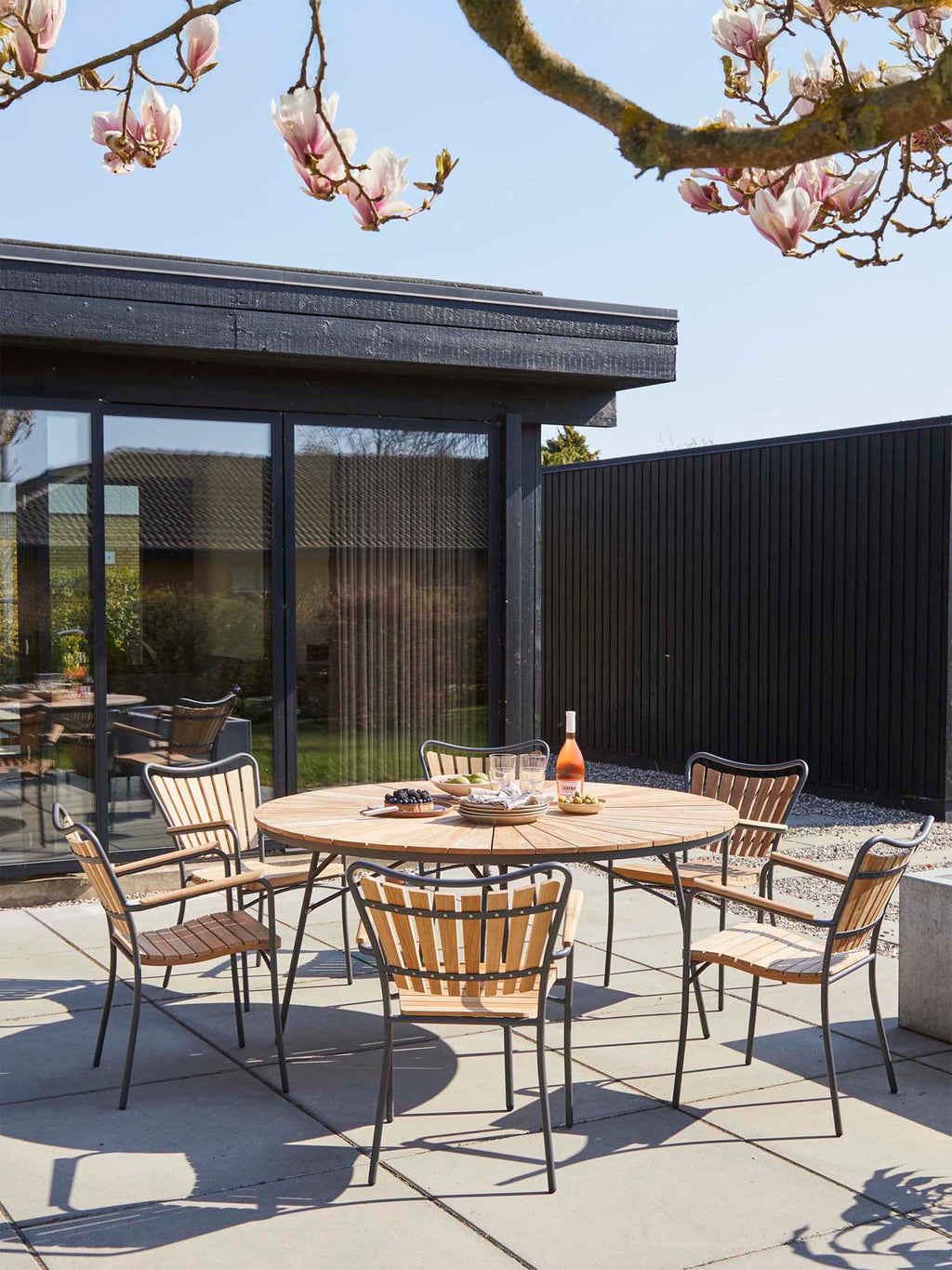 Ellen Round Garden Table with Teak Wood Top, Various Sizes