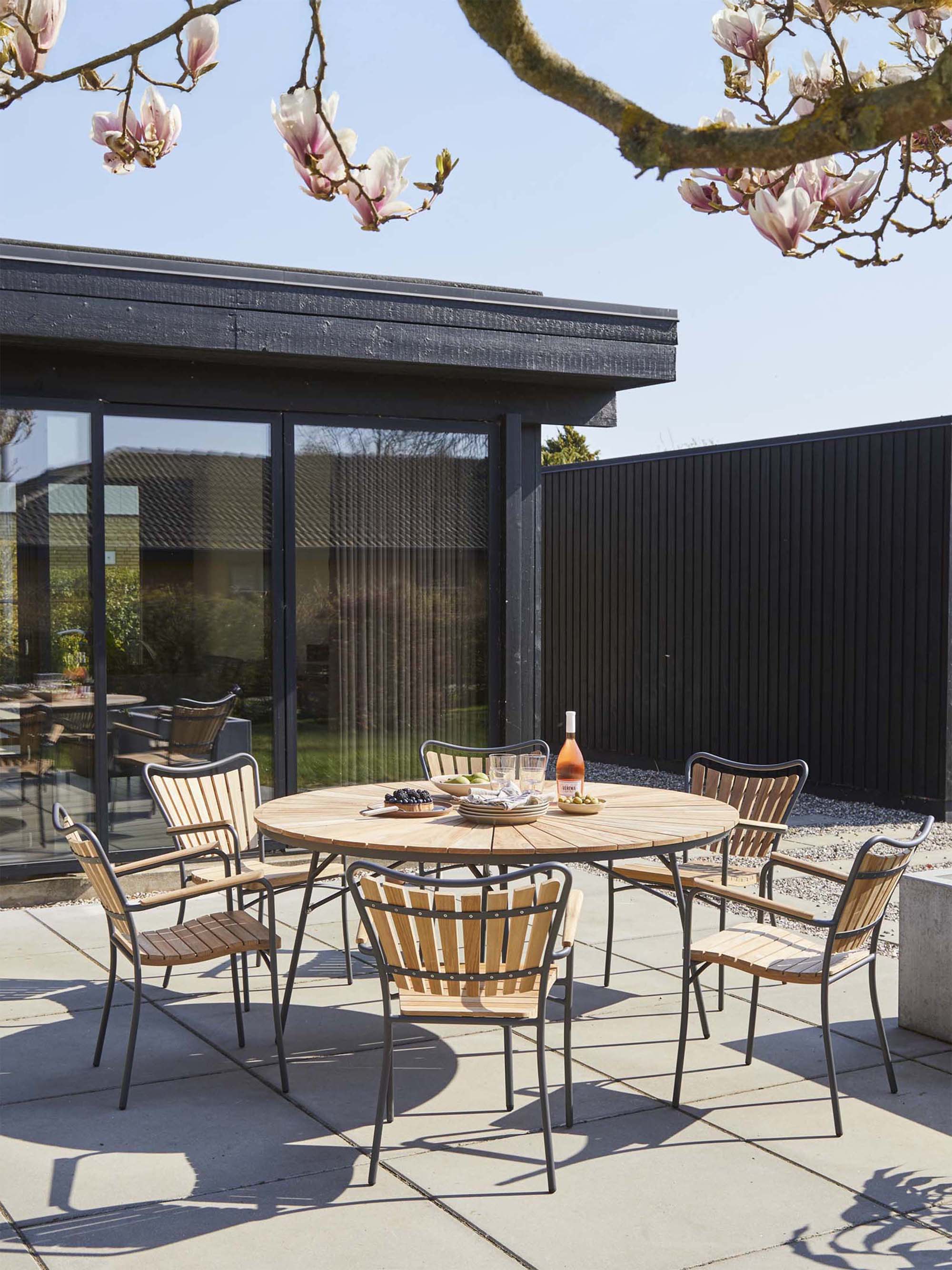 Ellen Round Garden Table with Teak Wood Top, Various Sizes