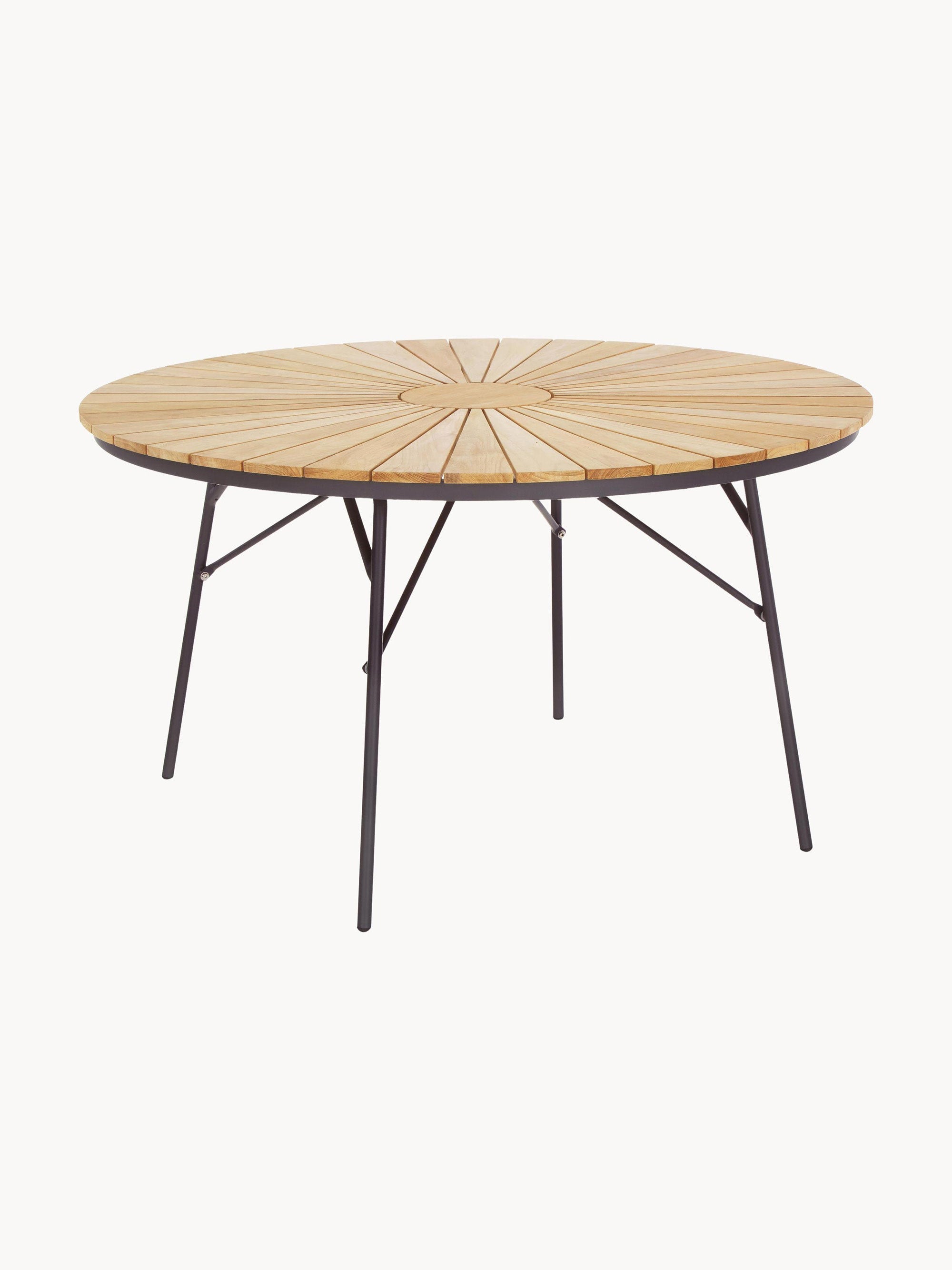 Ellen Round Garden Table with Teak Wood Top, Various Sizes