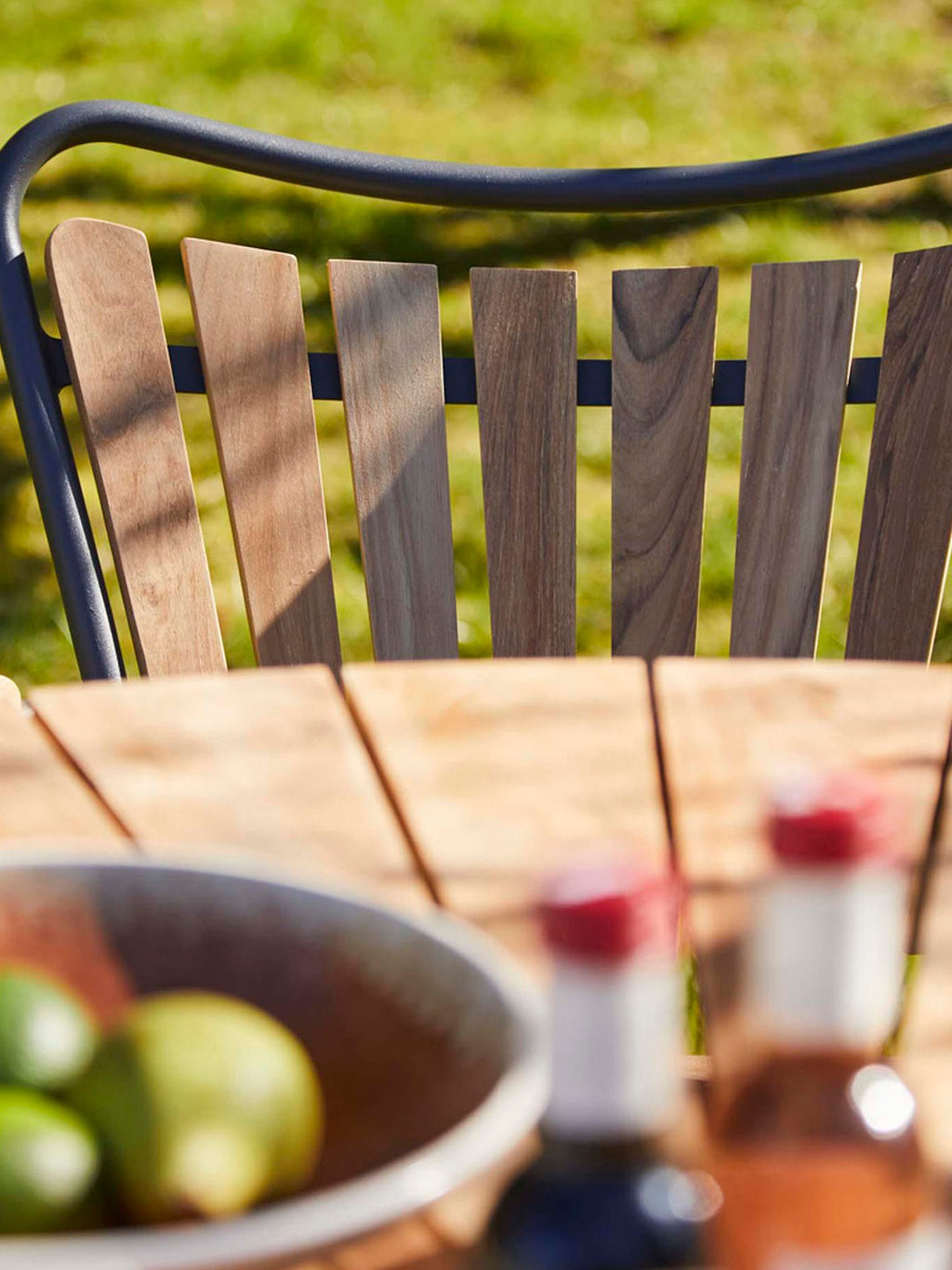 Ellen Round Garden Table with Teak Wood Top, Various Sizes