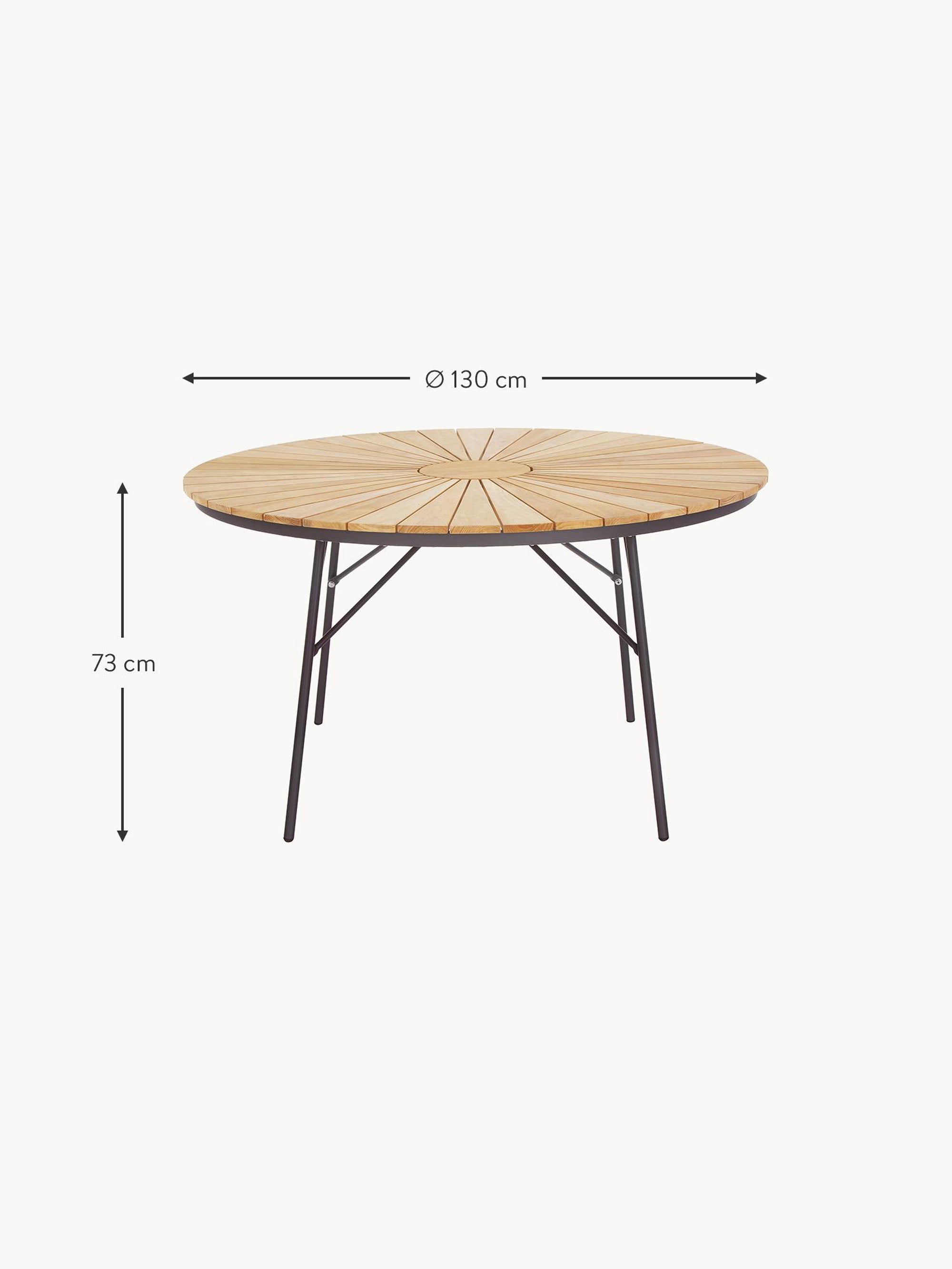 Ellen Round Garden Table with Teak Wood Top, Various Sizes