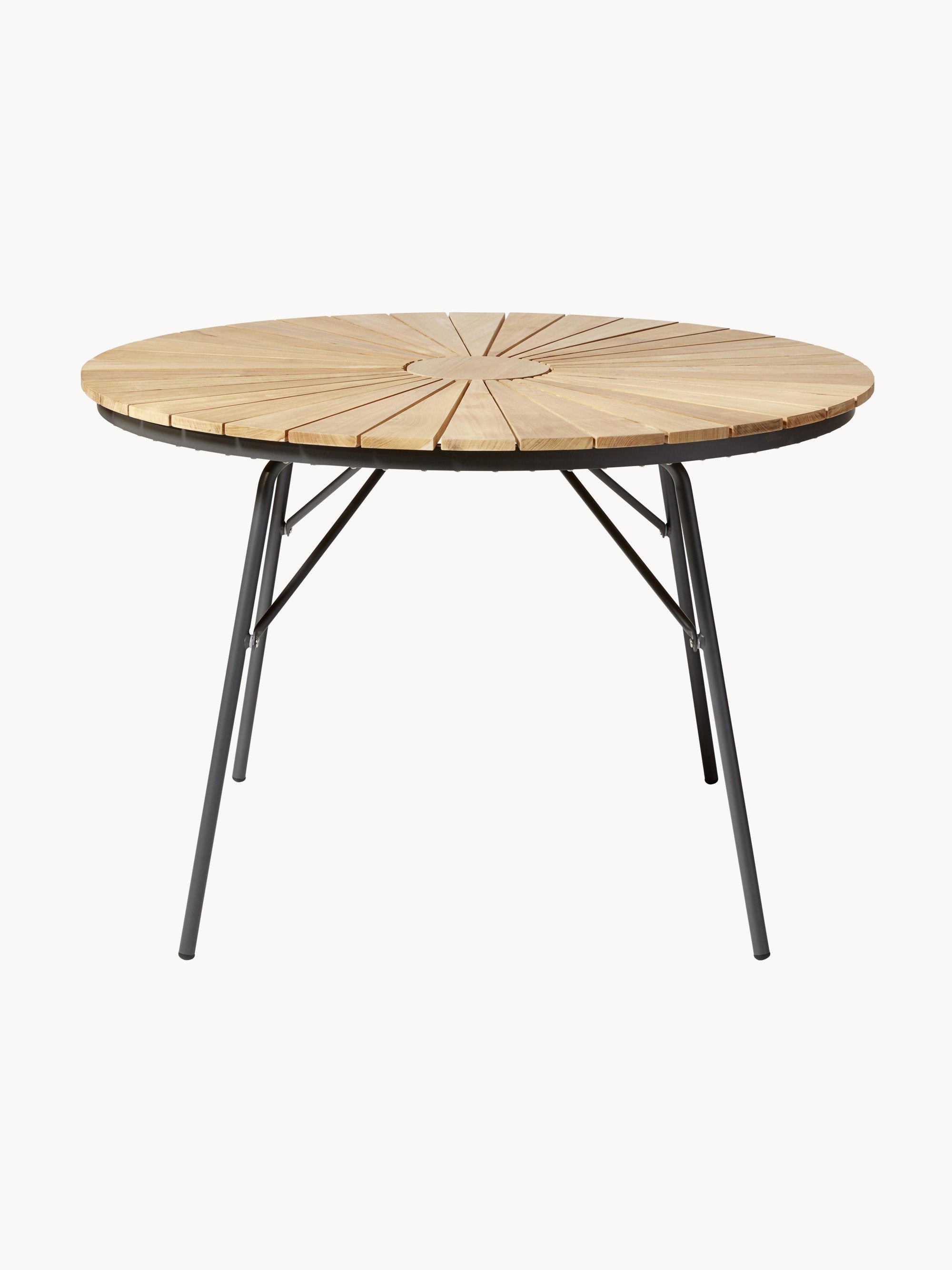 Ellen Round Garden Table with Teak Wood Top, Various Sizes