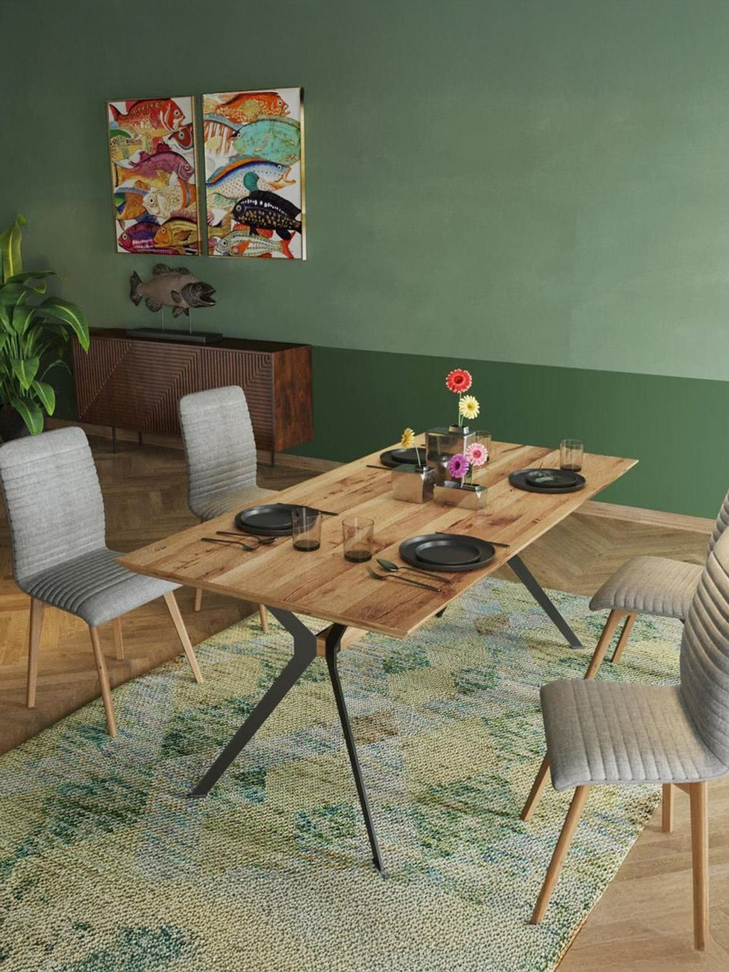 Downtown Oak Wood Dining Table