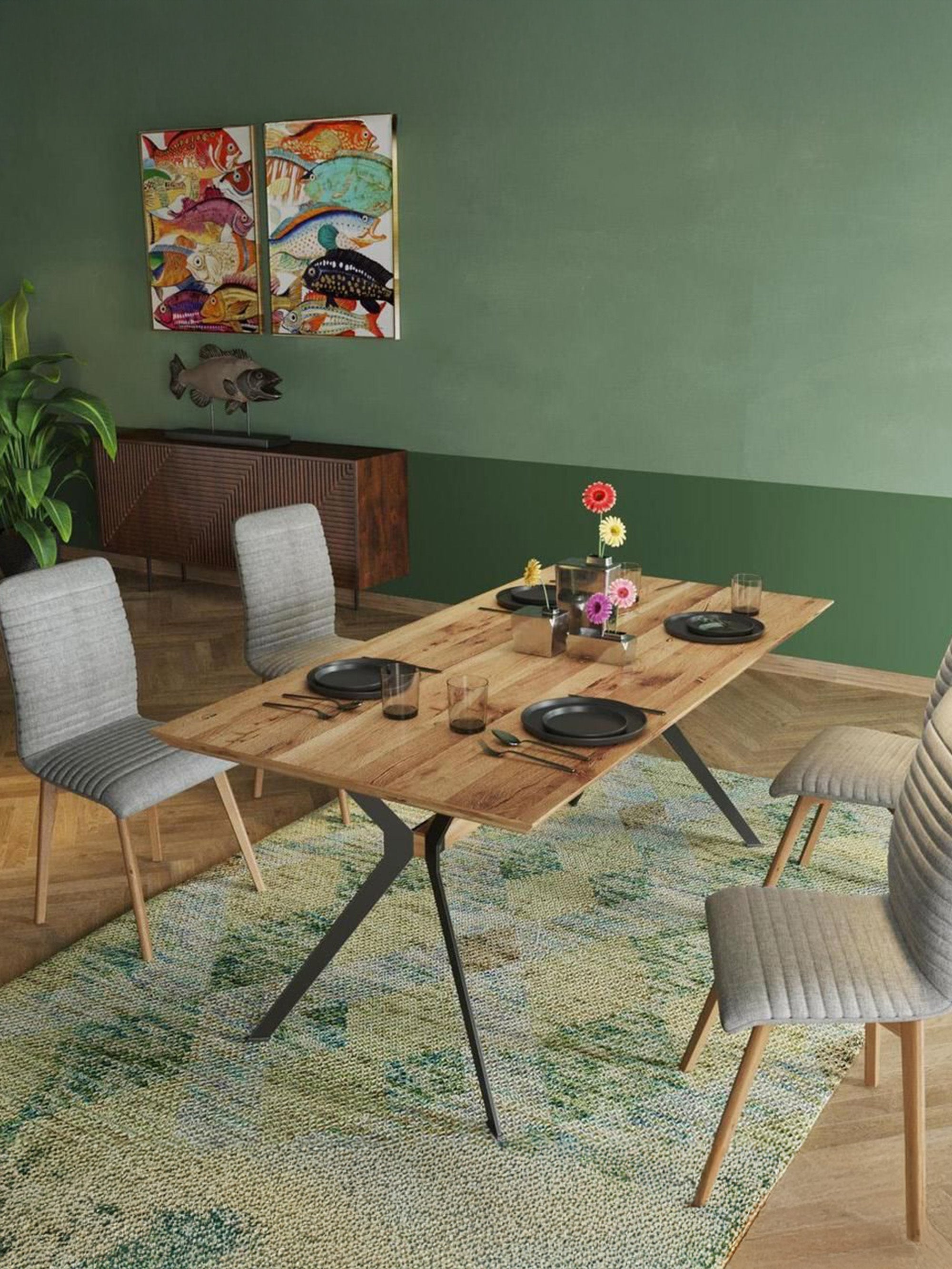 Downtown Oak Wood Dining Table