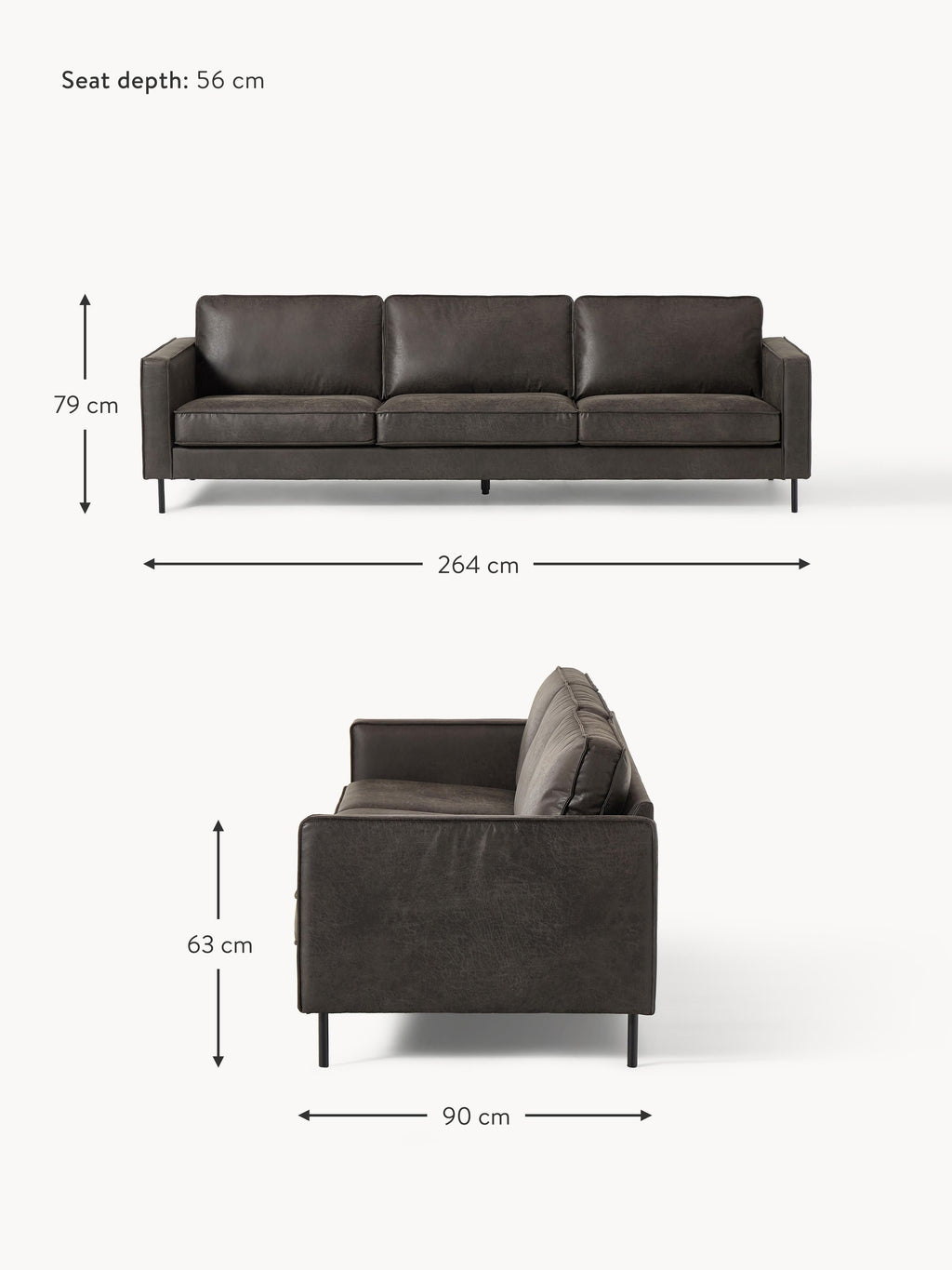 Hunter Leather Sofa (4-seater)