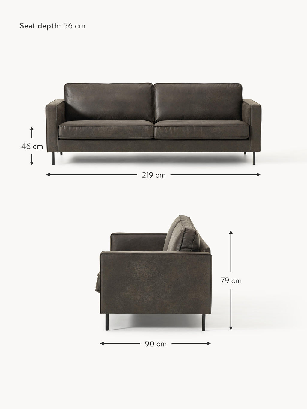 Hunter Leather Sofa (3-seater)