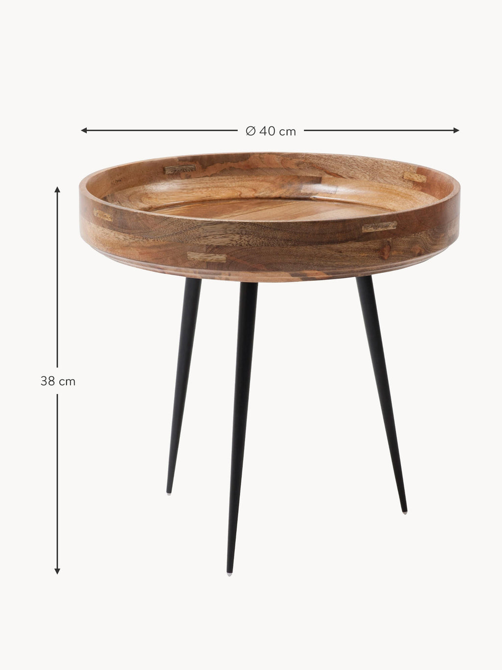 Bowl Round Mango Wood Side Table