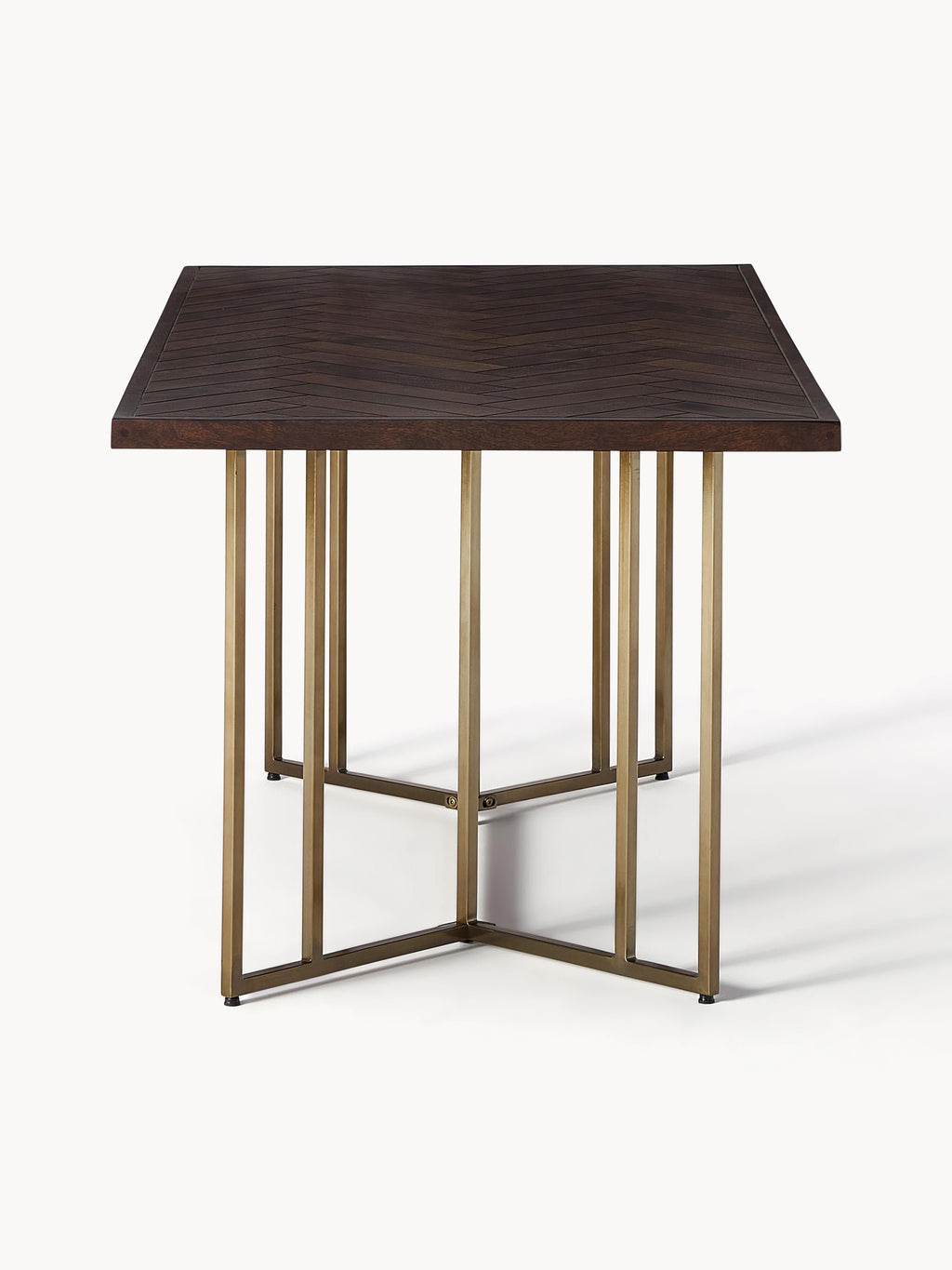 Luca Mango Wood Dining Table with Herringbone Pattern, in various sizes