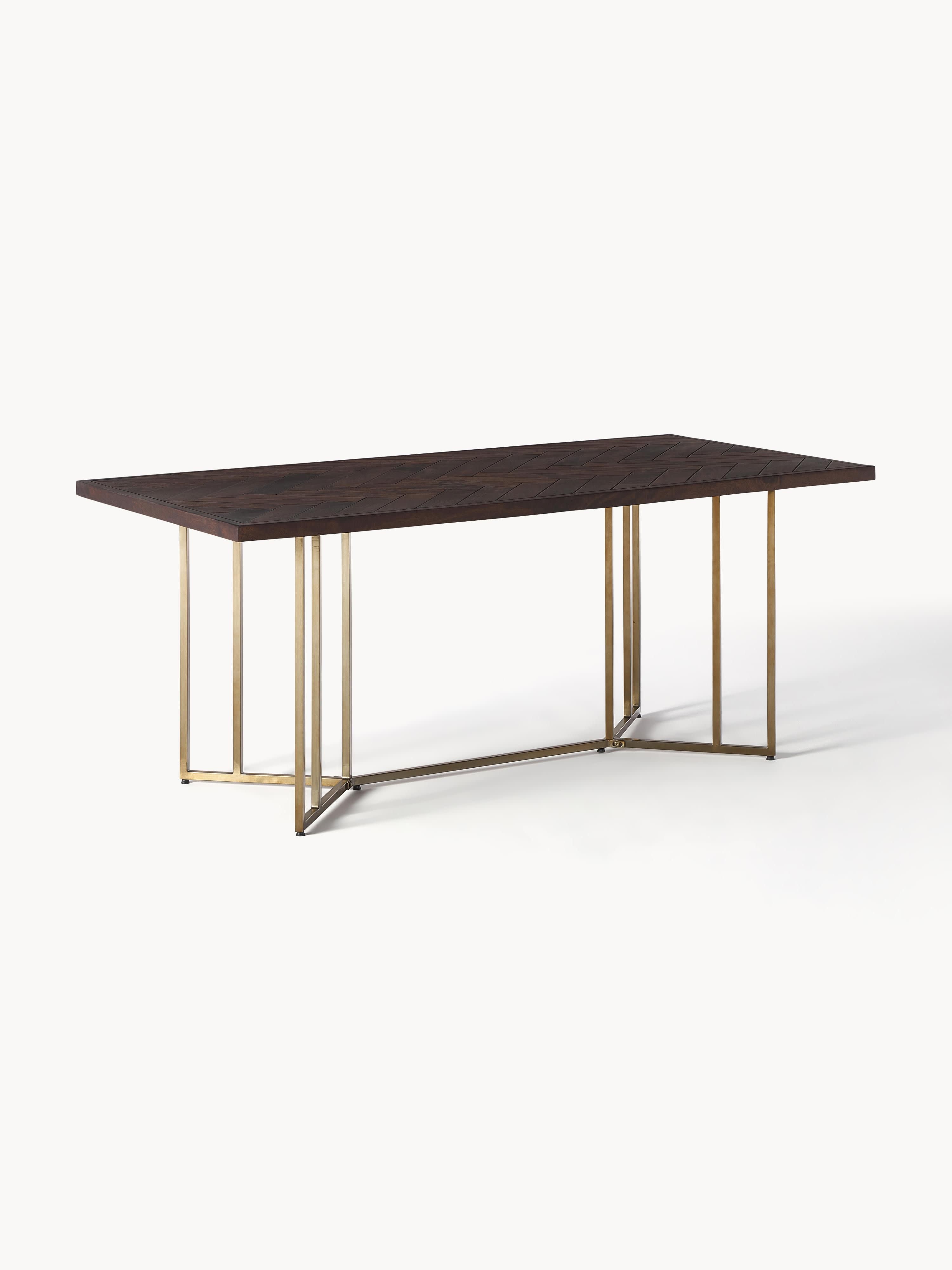 Gallery image 1 - Mango Wood Dining Table Luca with Herringbone Pattern, in various sizes