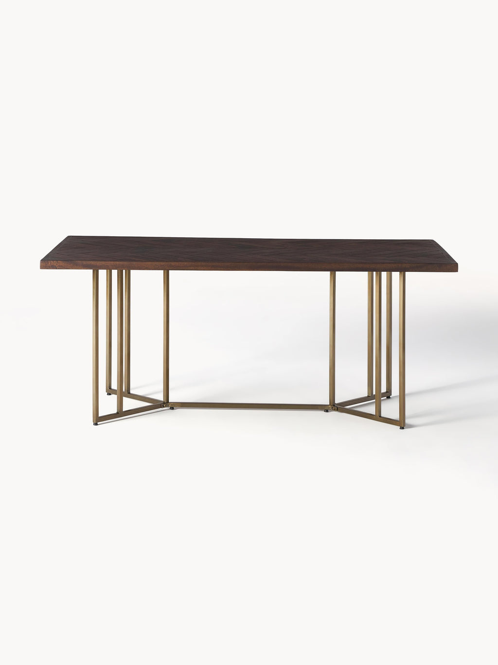 Luca Mango Wood Dining Table with Herringbone Pattern, in various sizes