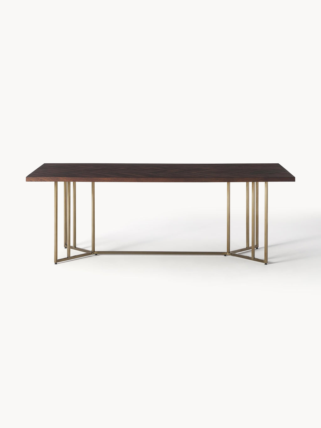 Luca Mango Wood Dining Table with Herringbone Pattern, in various sizes
