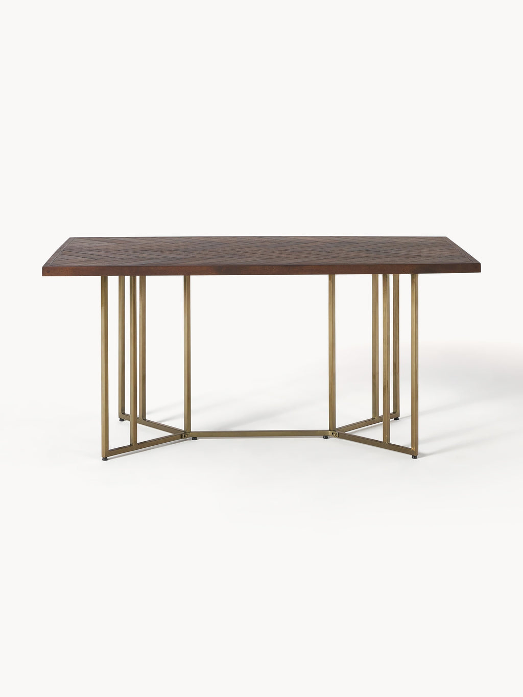 Luca Mango Wood Dining Table with Herringbone Pattern, in various sizes