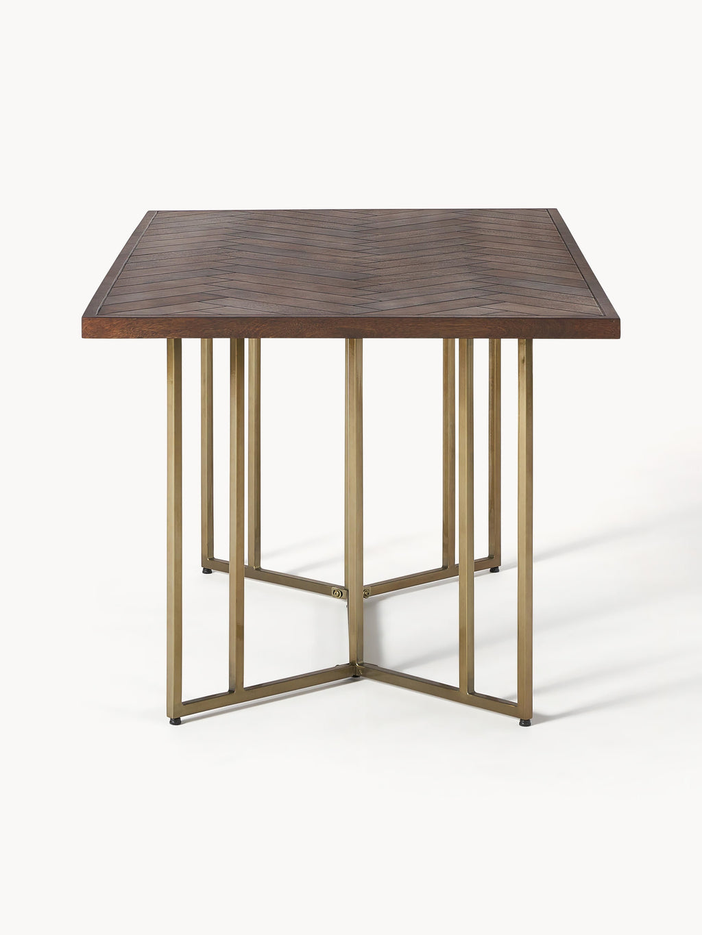 Luca Mango Wood Dining Table with Herringbone Pattern, in various sizes