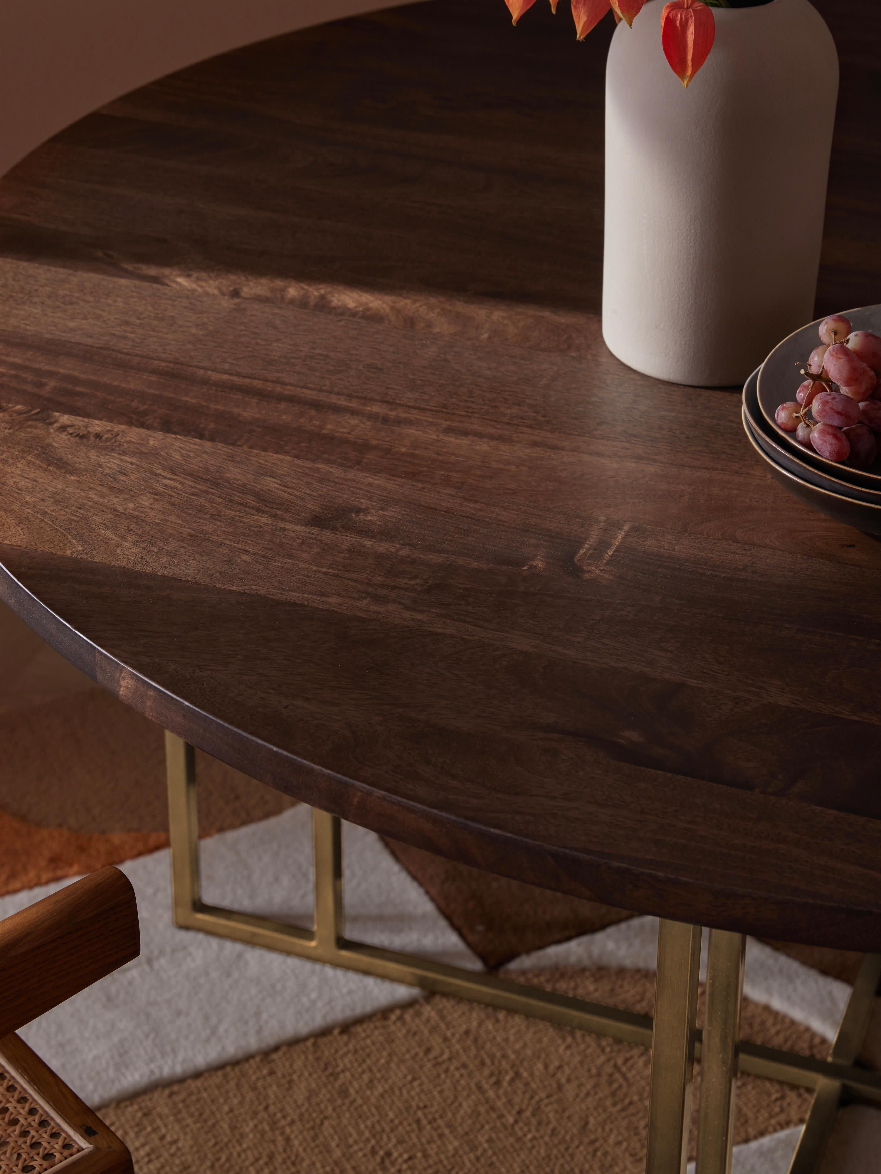 Luca Round Mango Wood Dining Table, in various sizes