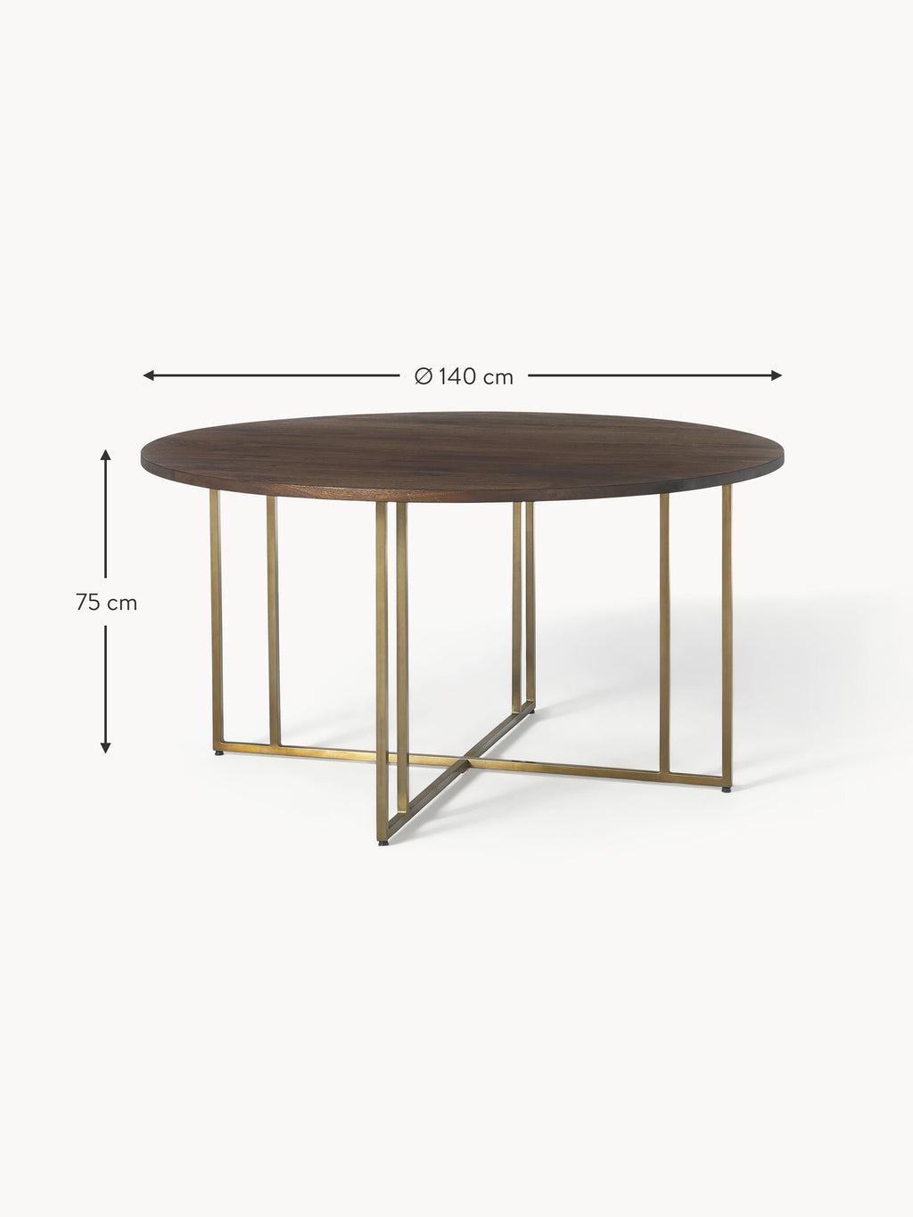 Luca Round Mango Wood Dining Table, in various sizes