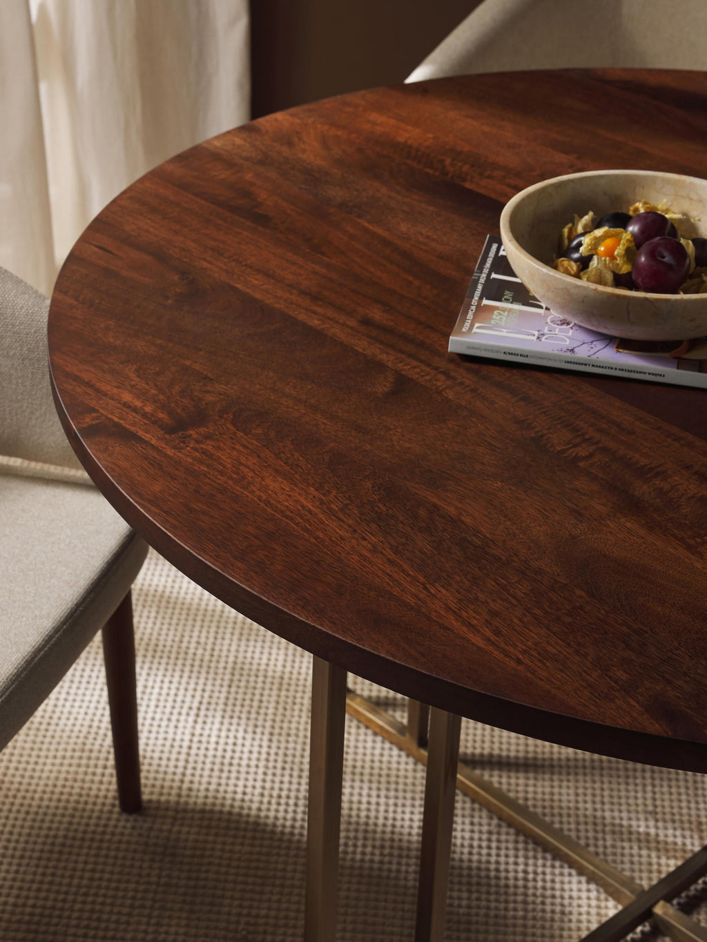 Luca Round Mango Wood Dining Table, in various sizes