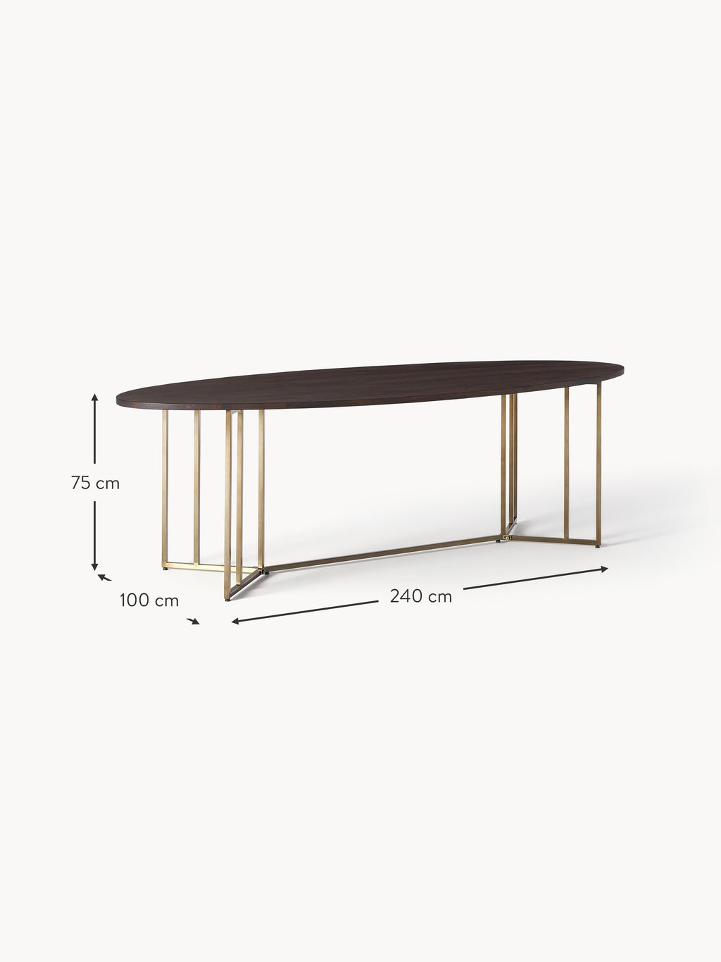 Luca Oval Mango Wood Dining Table, in various sizes