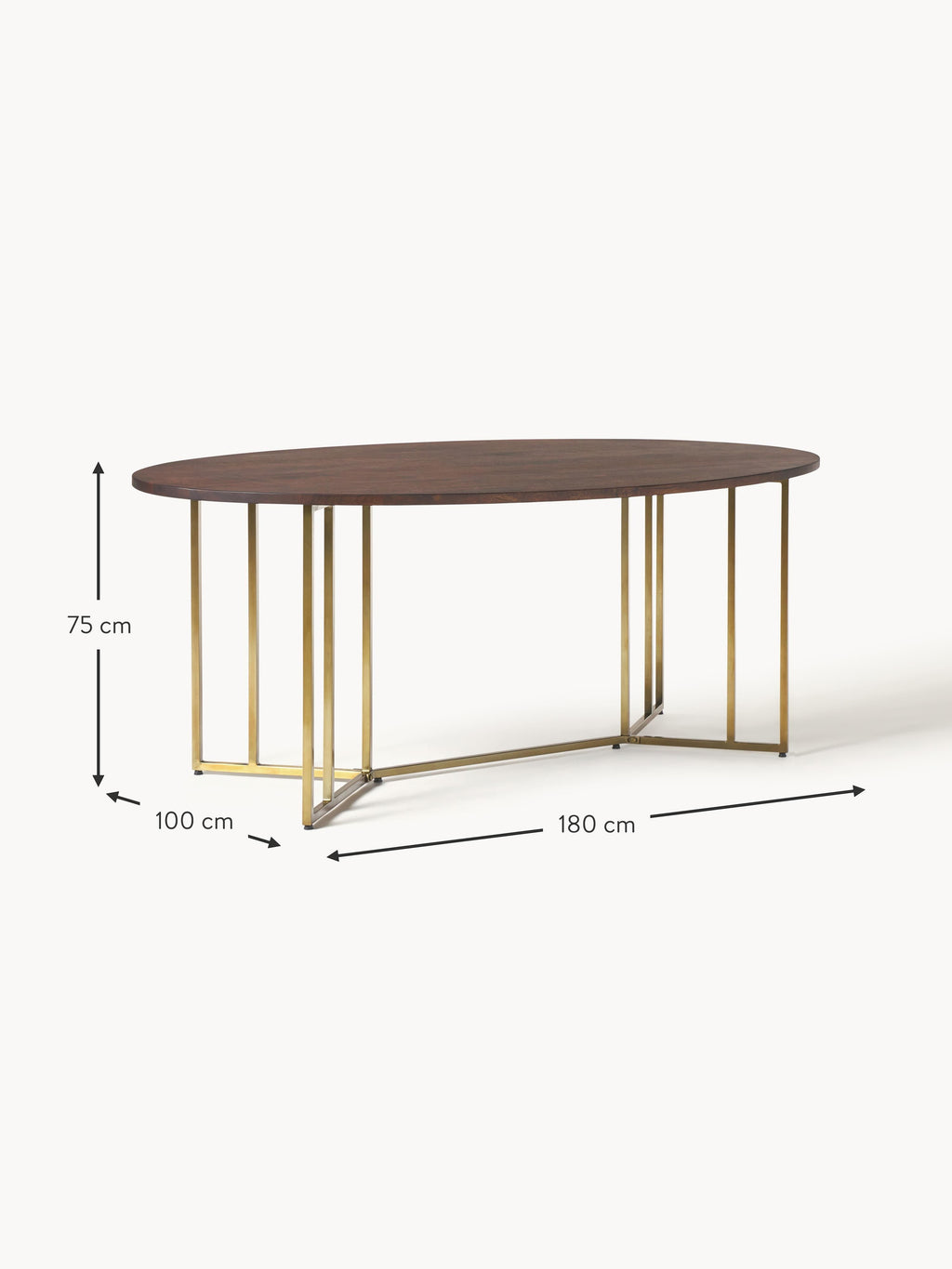 Luca Oval Mango Wood Dining Table, in various sizes