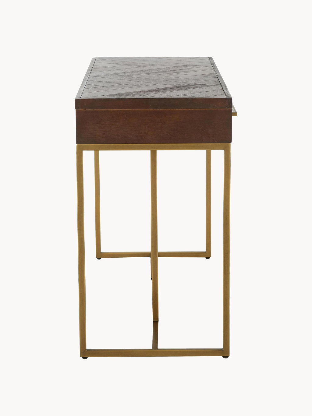 Class Herringbone Console Table with Acacia Wood Veneer