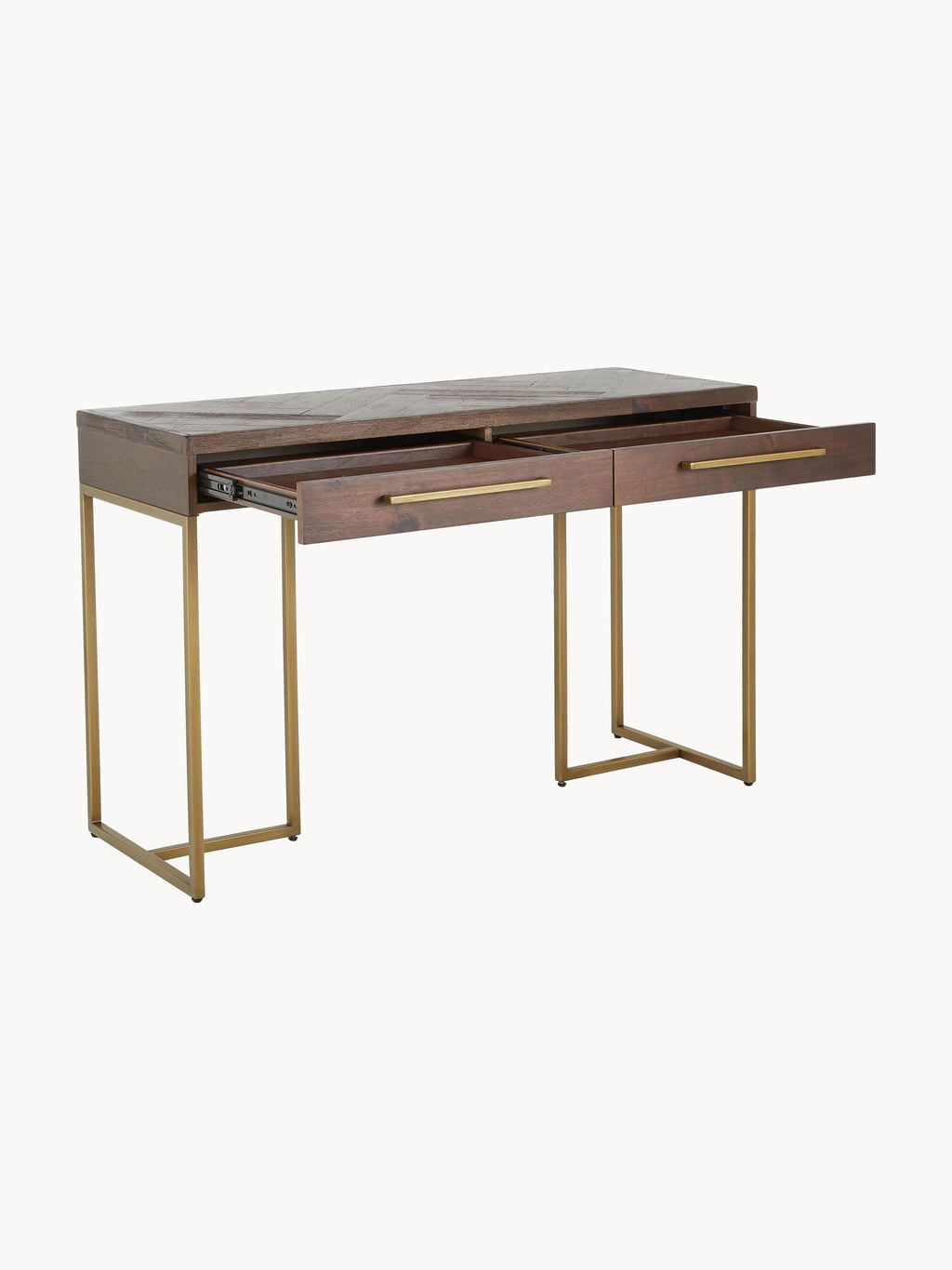 Class Herringbone Console Table with Acacia Wood Veneer