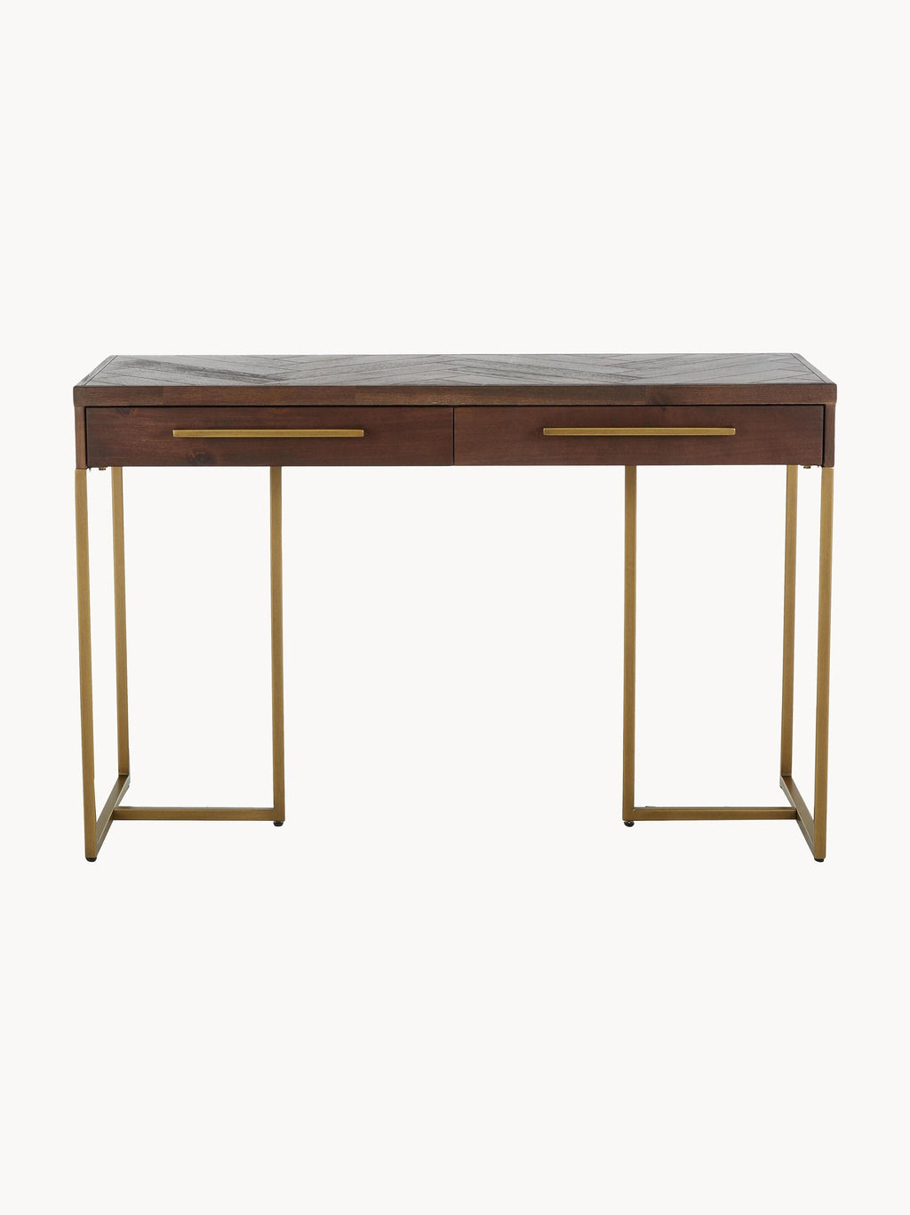 Class Herringbone Console Table with Acacia Wood Veneer