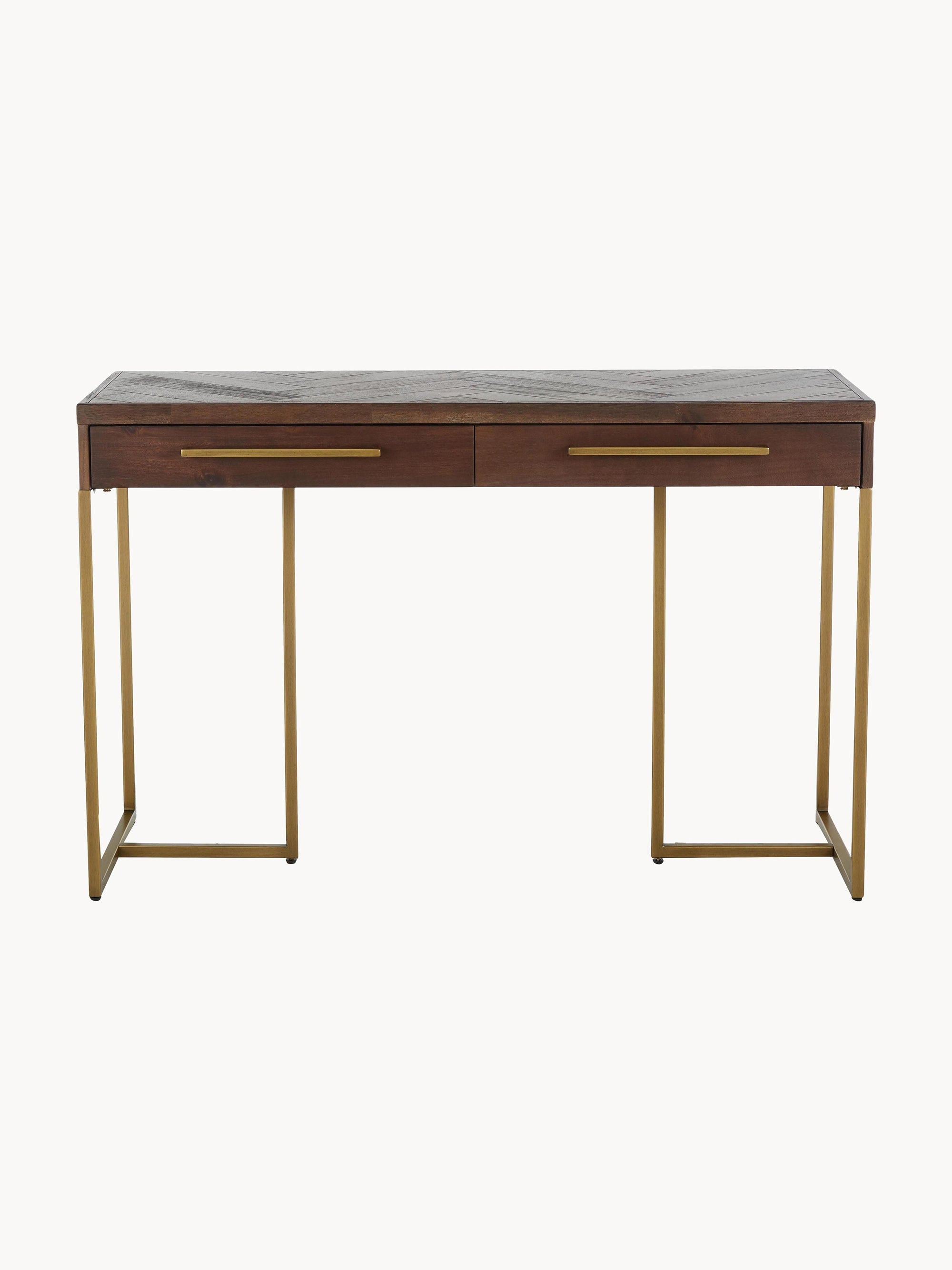Class Herringbone Console Table with Acacia Wood Veneer