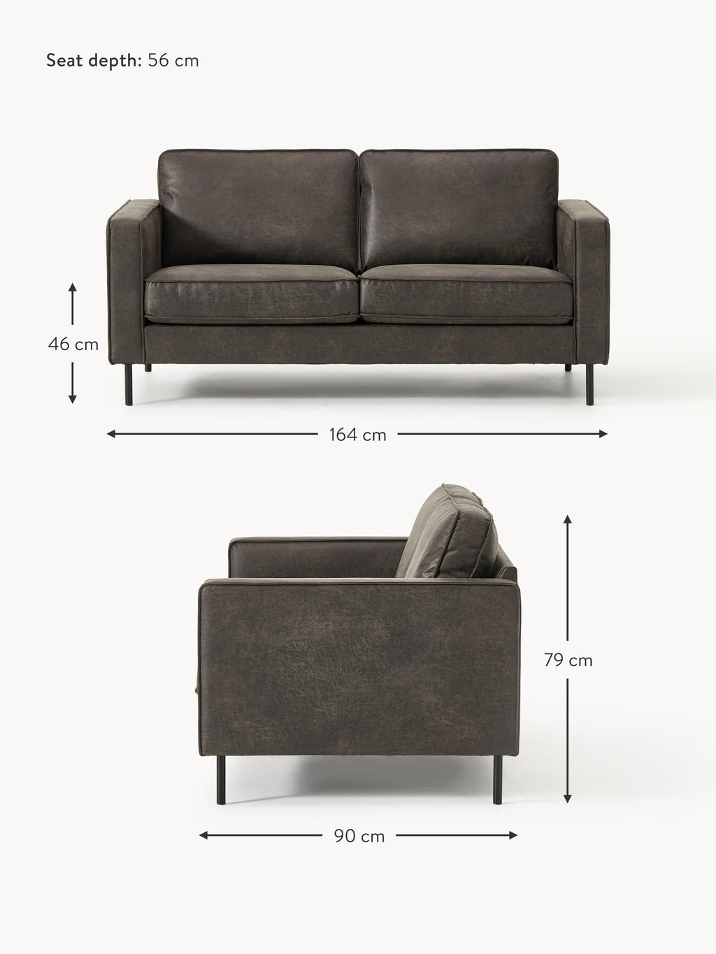Hunter Leather Sofa (2-seater)
