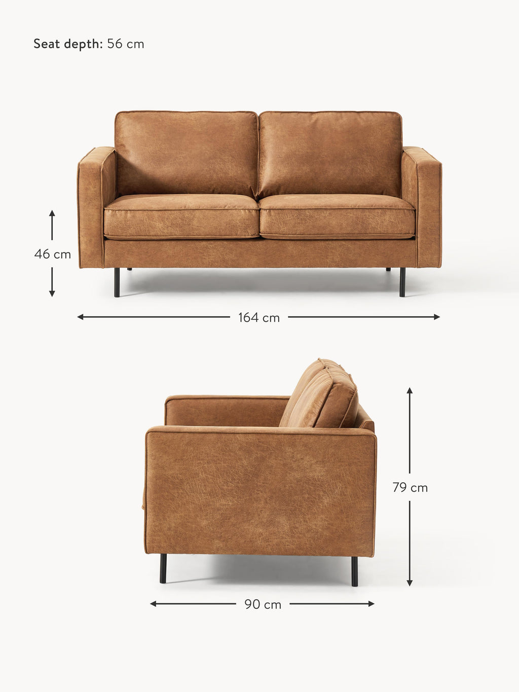 Hunter Leather Sofa (2-seater)